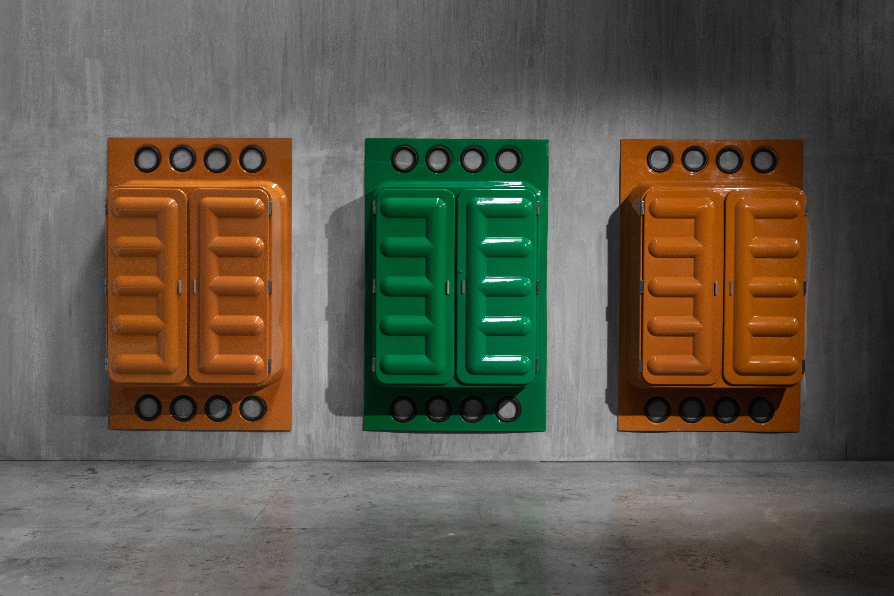 Edition Somop Wardrobe in Orange Molded Plastic - 1970s