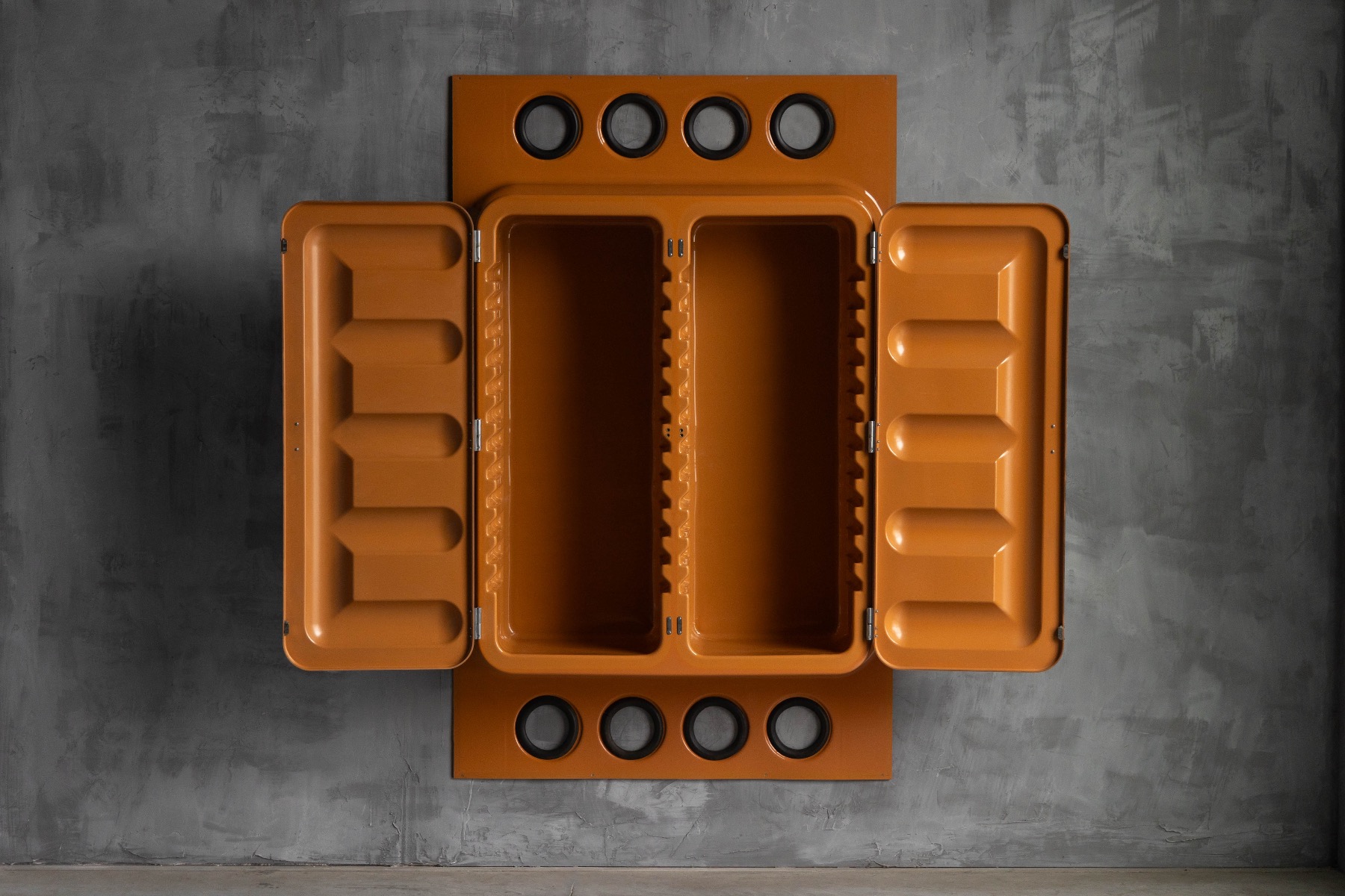 Edition Somop Wardrobe in Orange Molded Plastic - 1970s