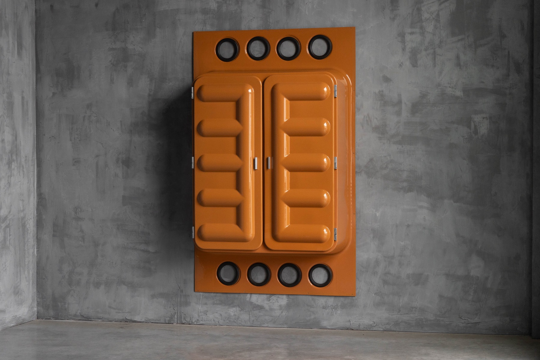 Edition Somop Wardrobe in Orange Molded Plastic - 1970s