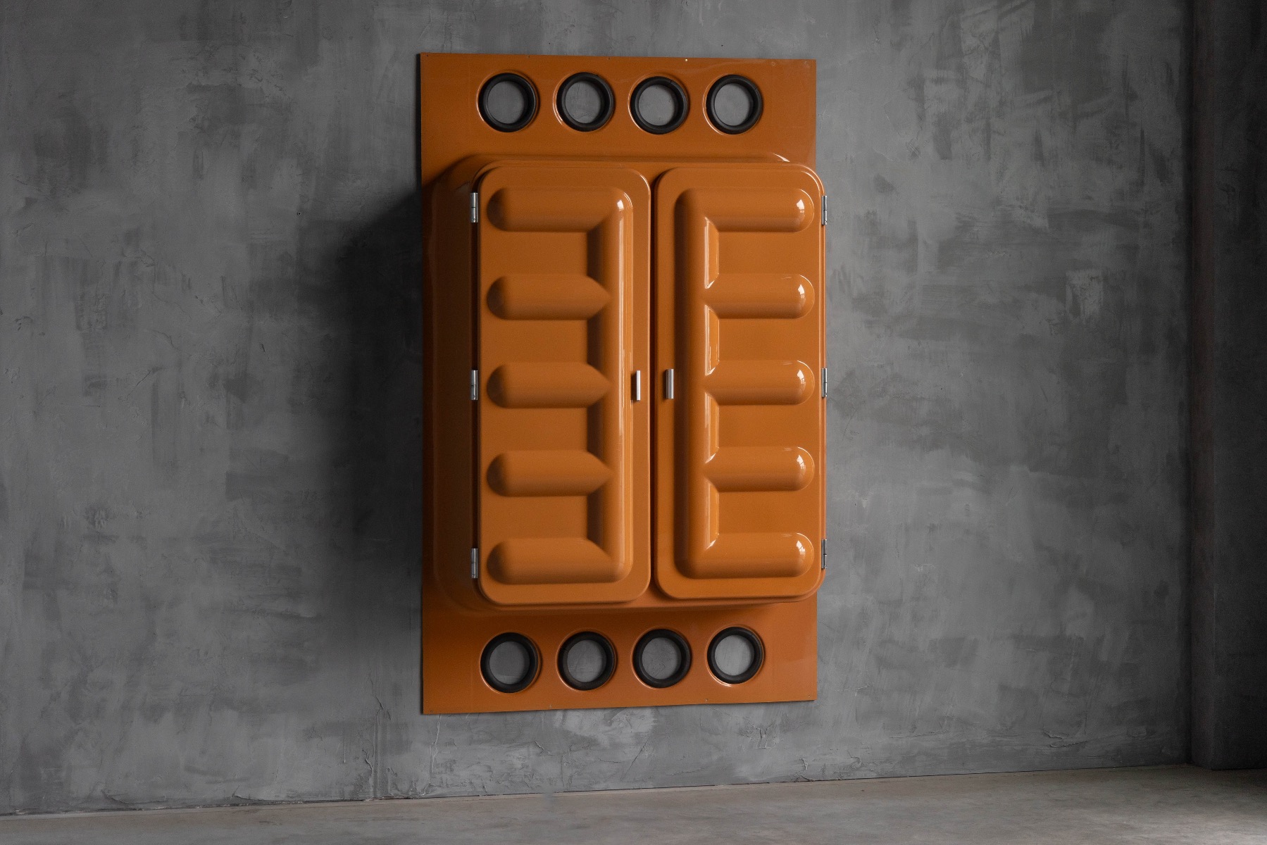 Edition Somop Wardrobe in Orange Molded Plastic - 1970s