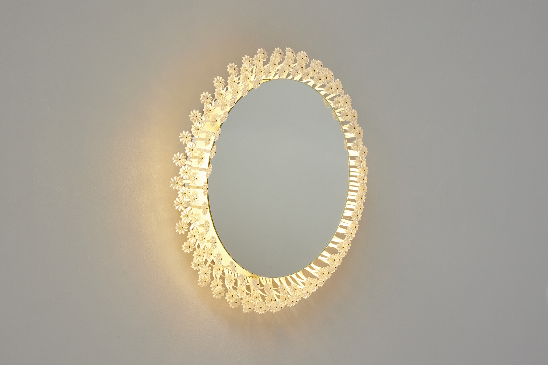 Illuminated Glass Mirror by Emil Stejnar for Rupert Nikoll - 1950s