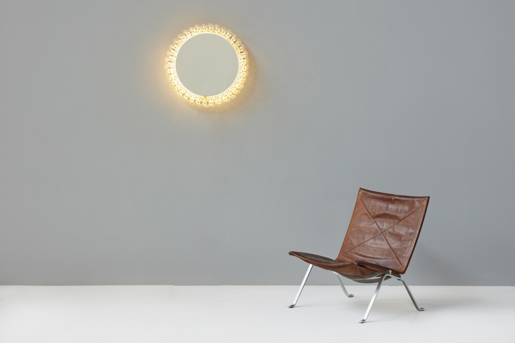 Illuminated Glass Mirror by Emil Stejnar for Rupert Nikoll - 1950s