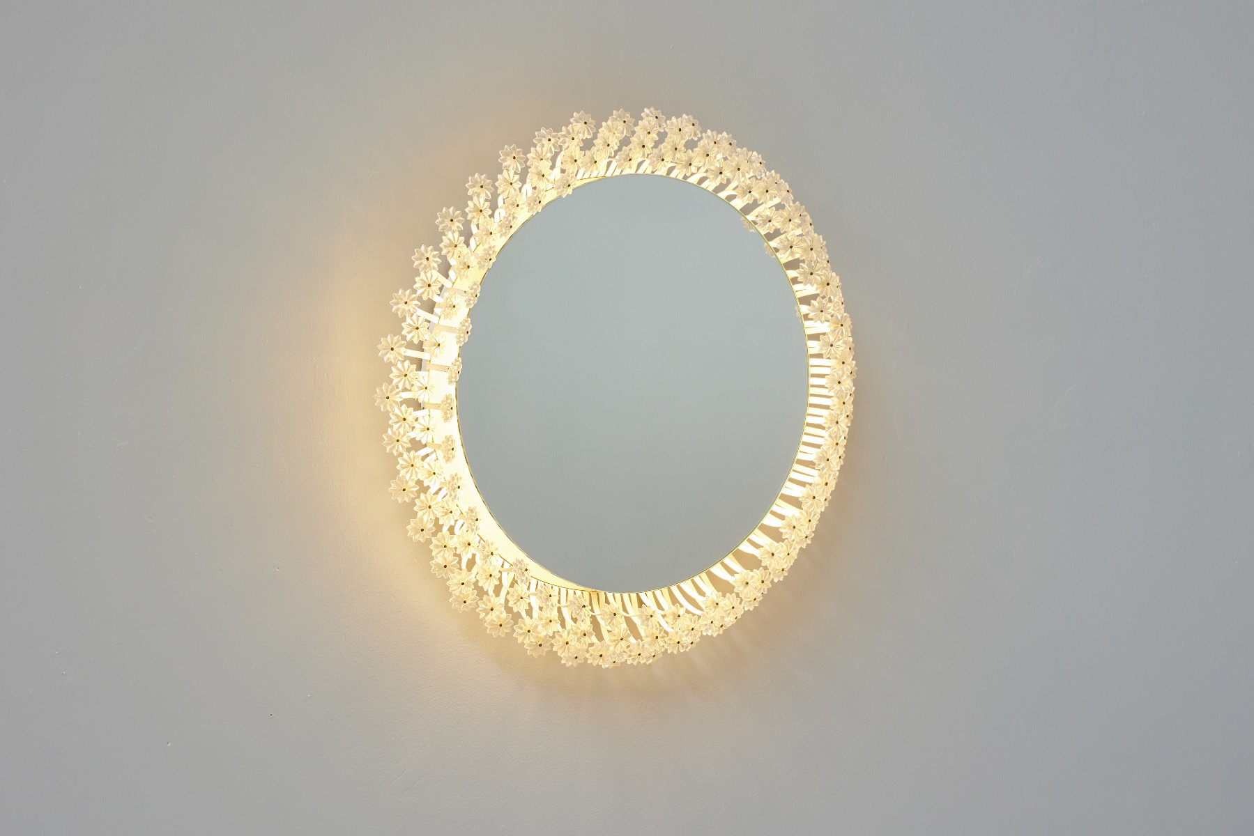Illuminated Glass Mirror by Emil Stejnar for Rupert Nikoll - 1950s