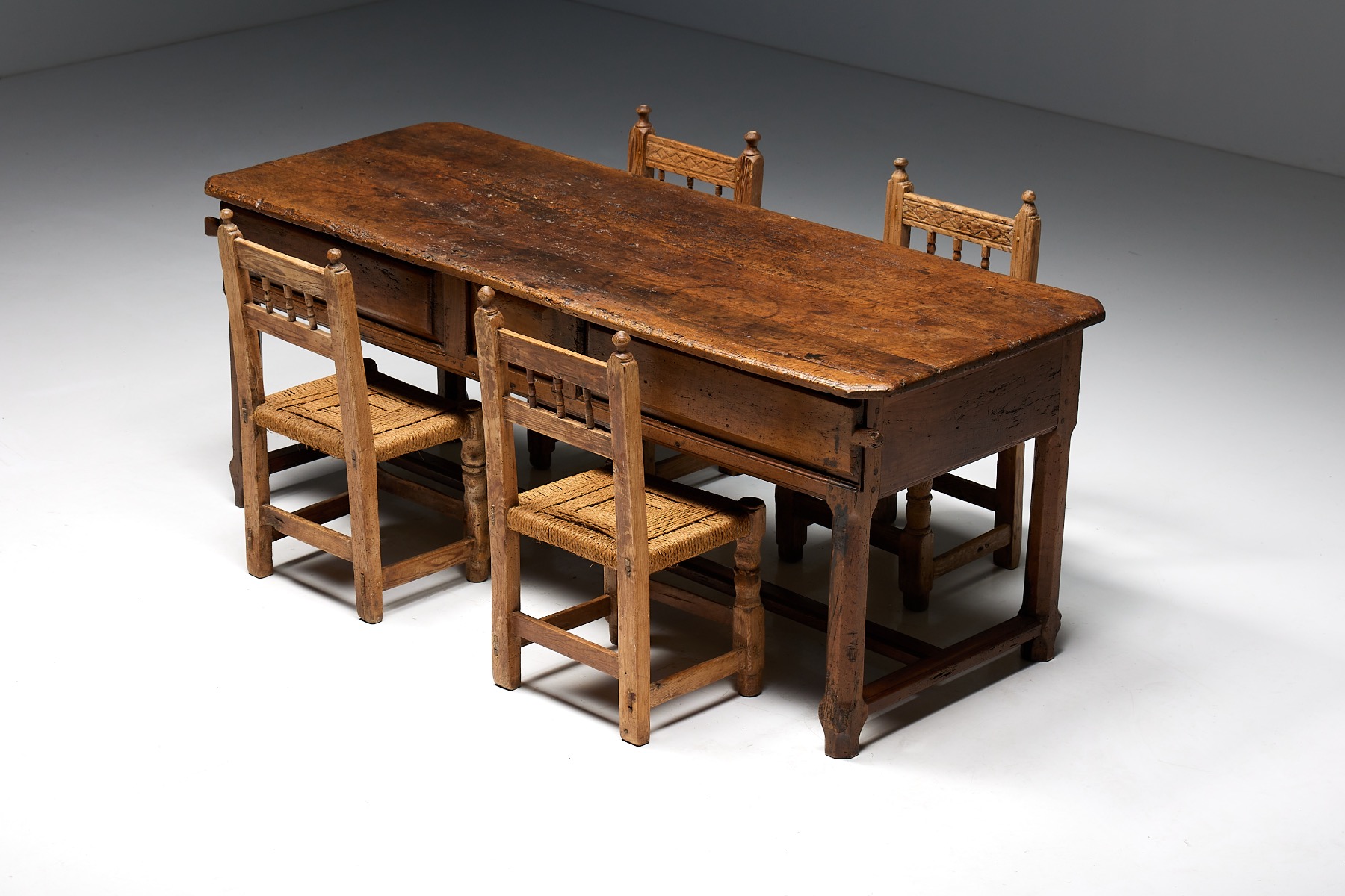 Rustic Art Populaire Table - 19th Century