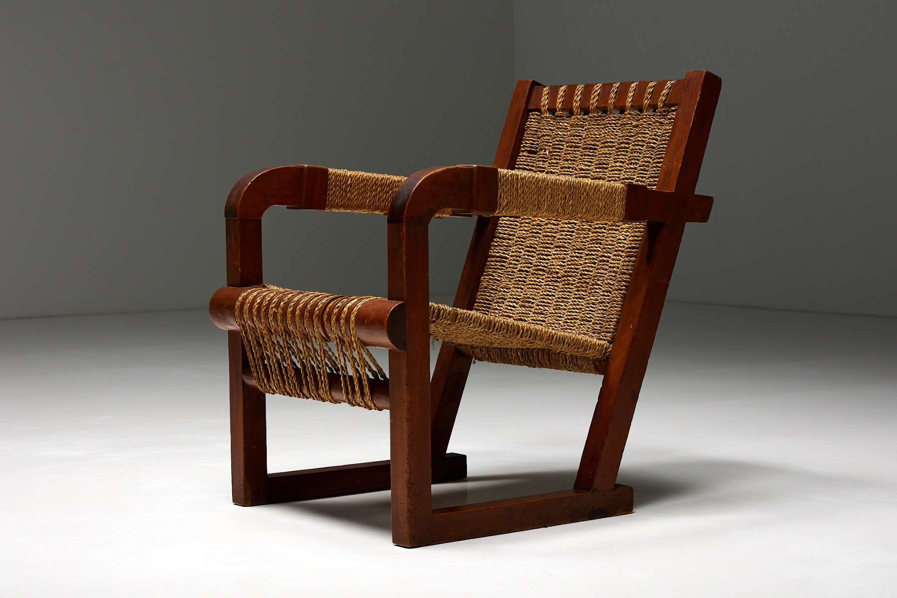 Easy Chair in Rope and Pitch Pine -  1930s