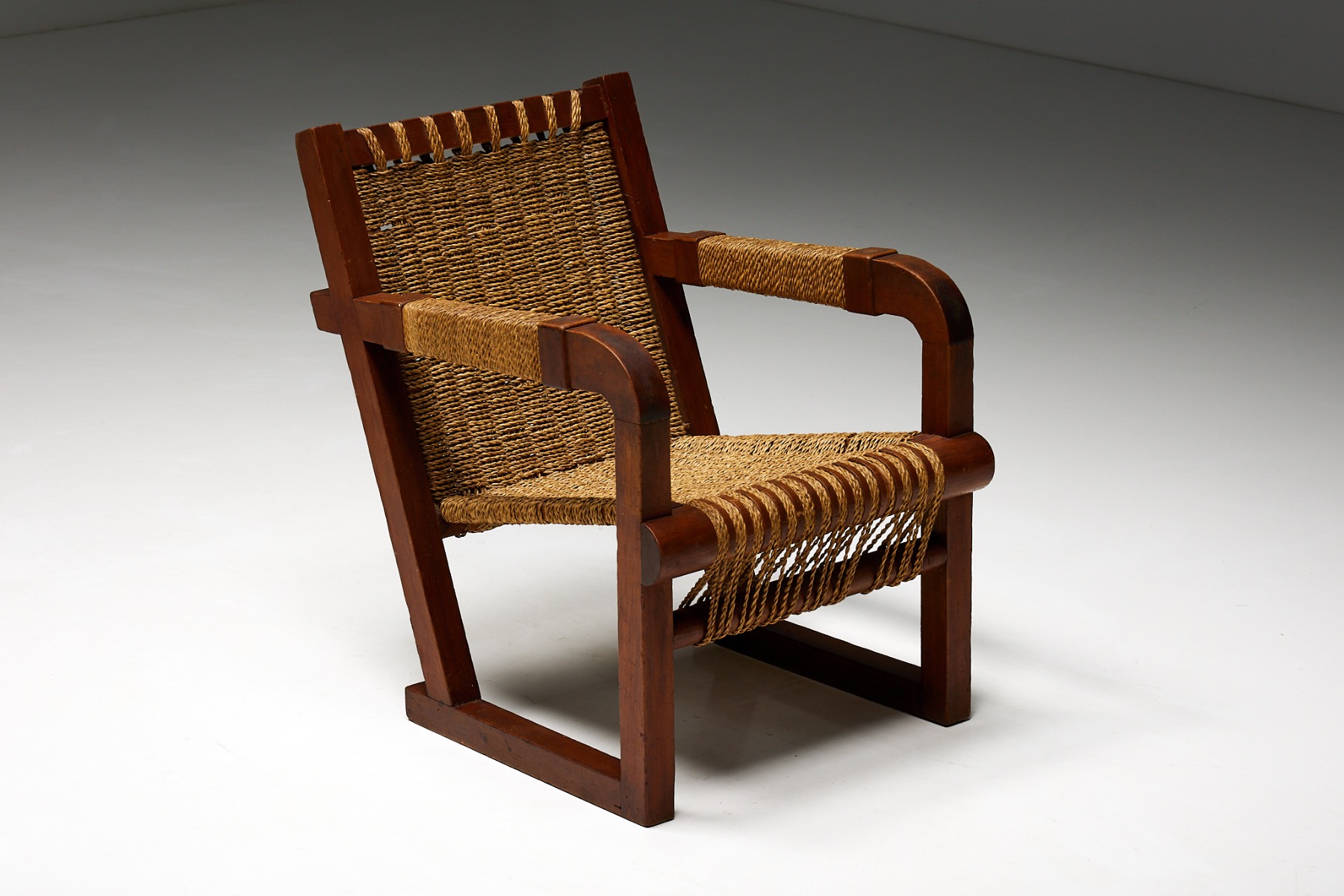 Easy Chair in Rope and Pitch Pine -  1930s