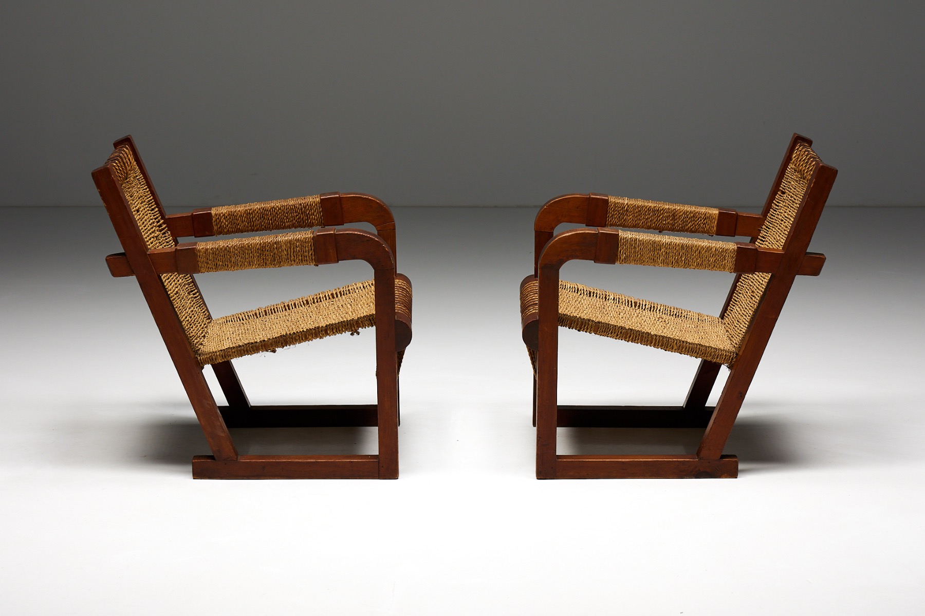 Easy Chair in Rope and Pitch Pine -  1930s