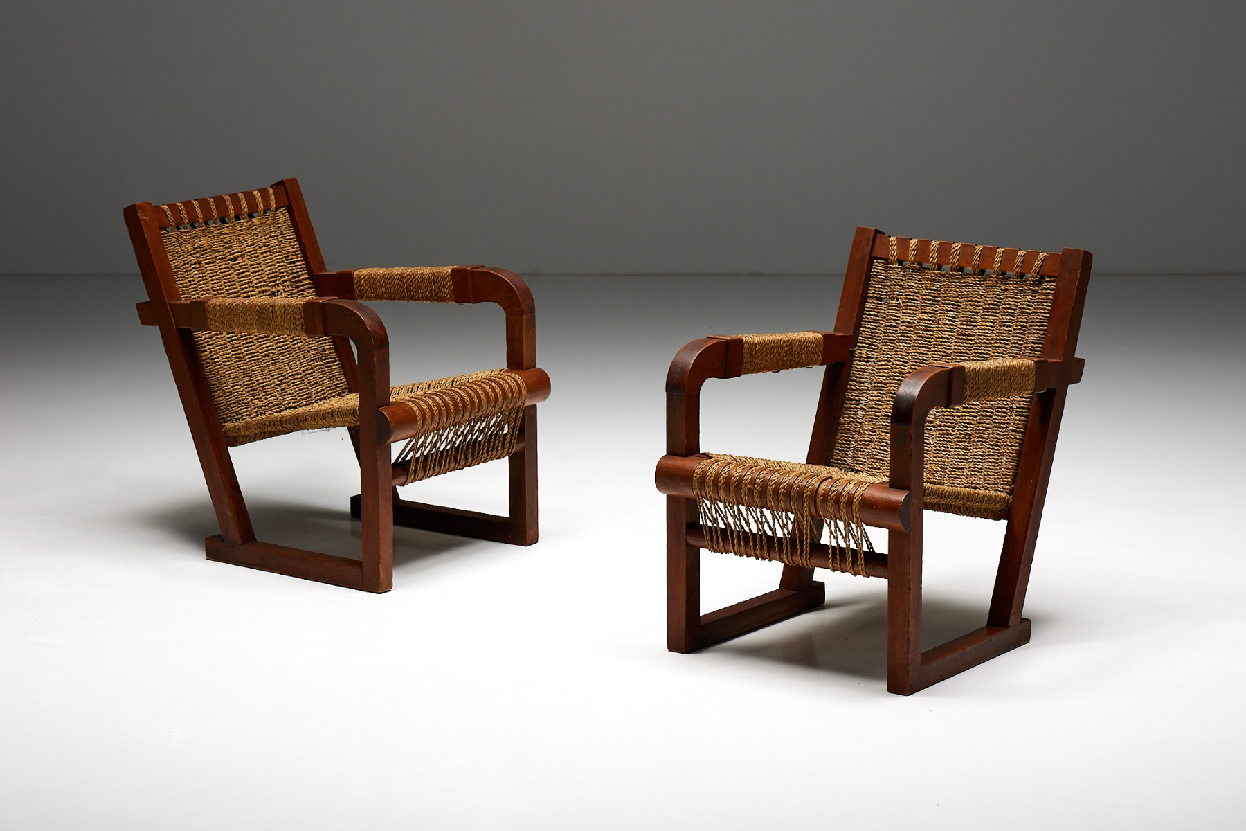 Easy Chair in Rope and Pitch Pine -  1930s
