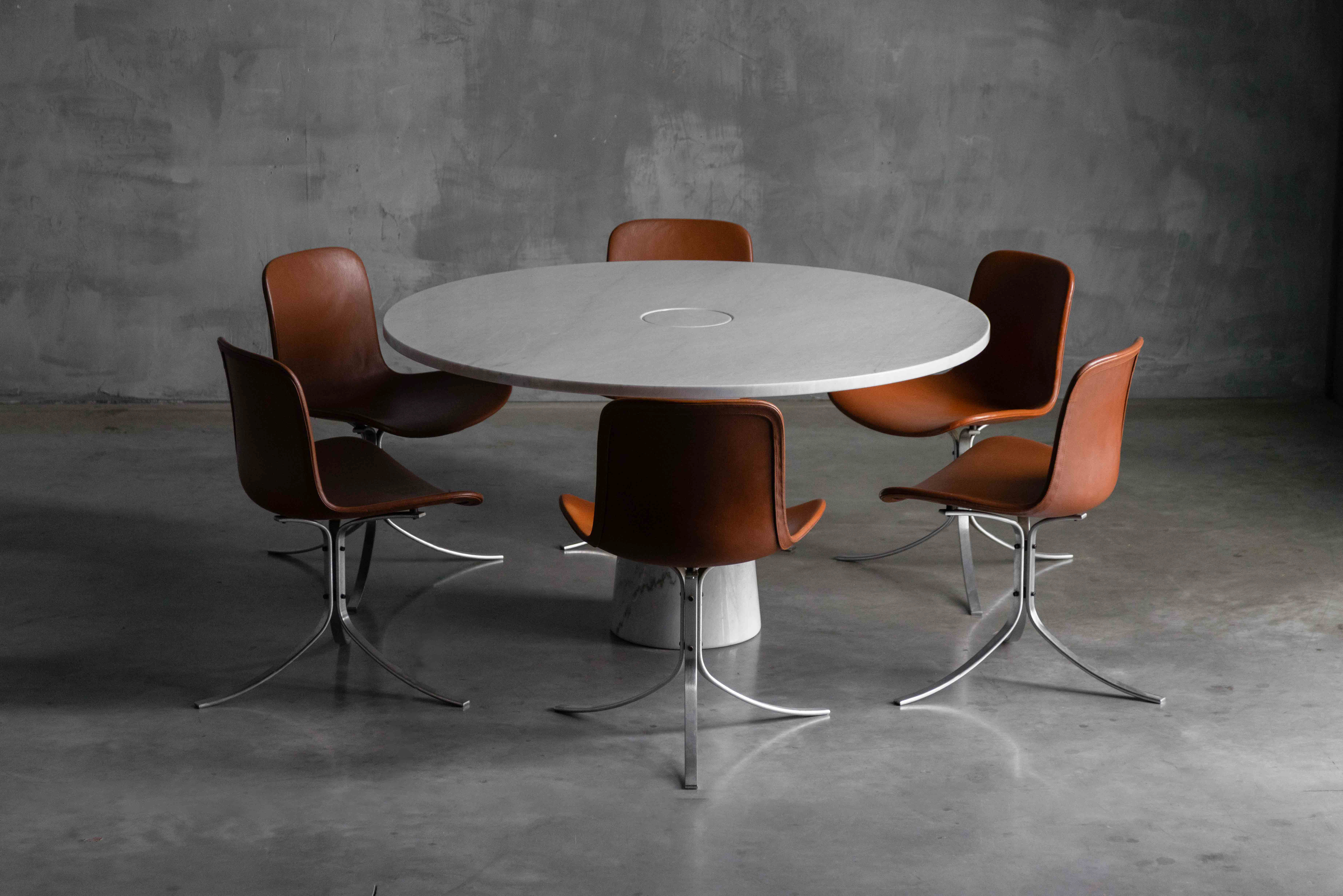 Eros White Marble Dining Table by Angelo Mangiarotti for Skipper, Italy - 1970s