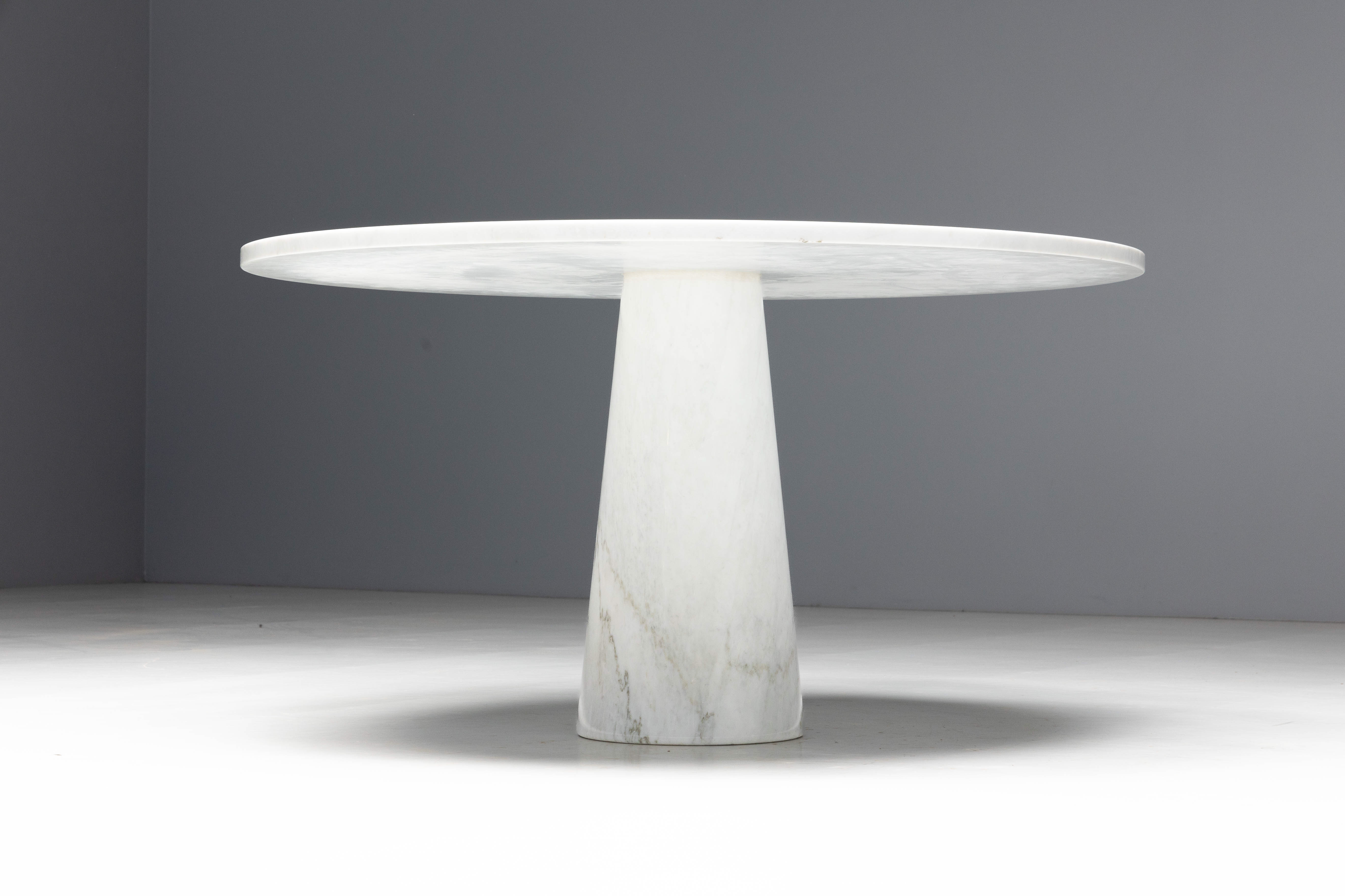Eros White Marble Dining Table by Angelo Mangiarotti for Skipper, Italy - 1970s