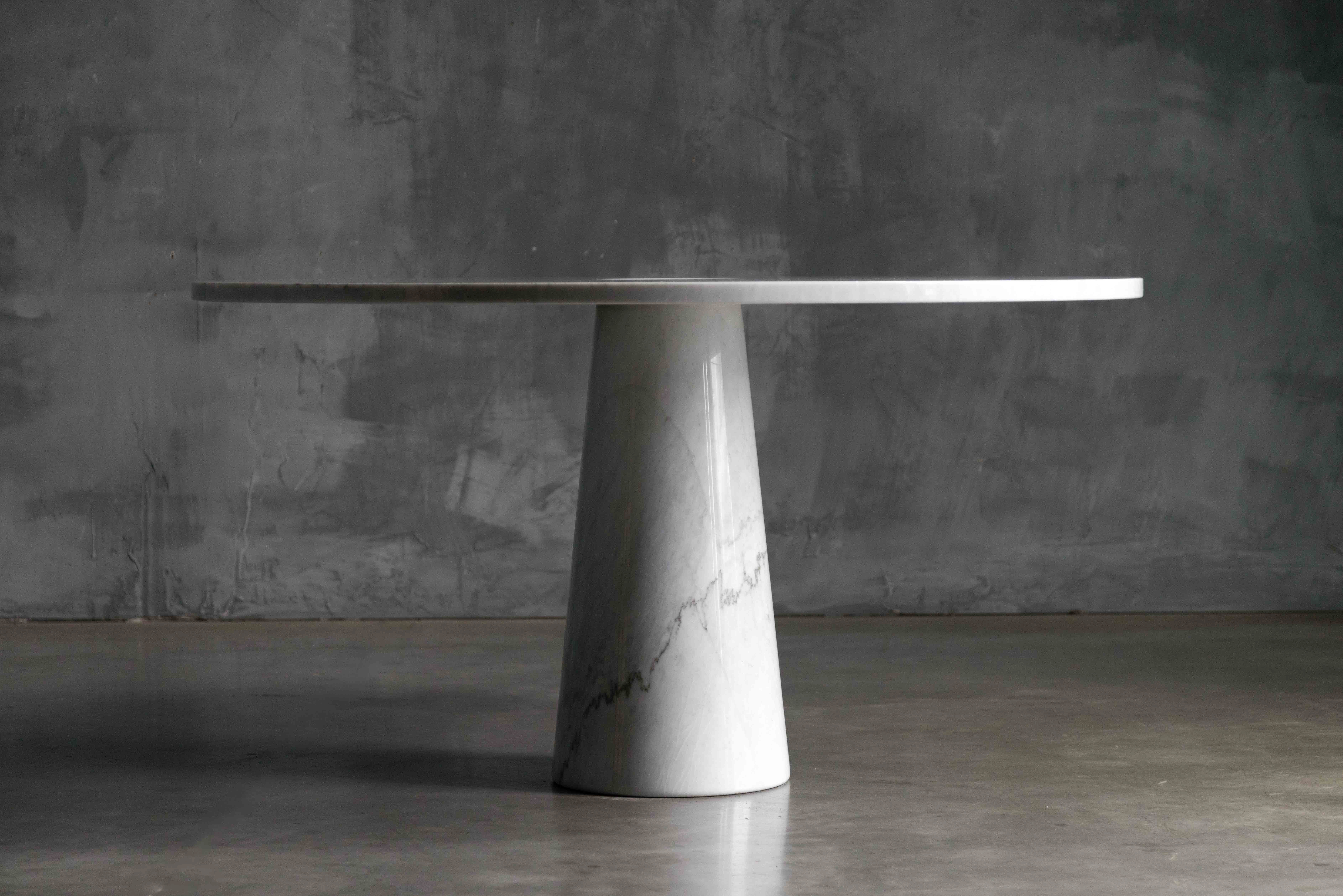 Eros White Marble Dining Table by Angelo Mangiarotti for Skipper, Italy - 1970s