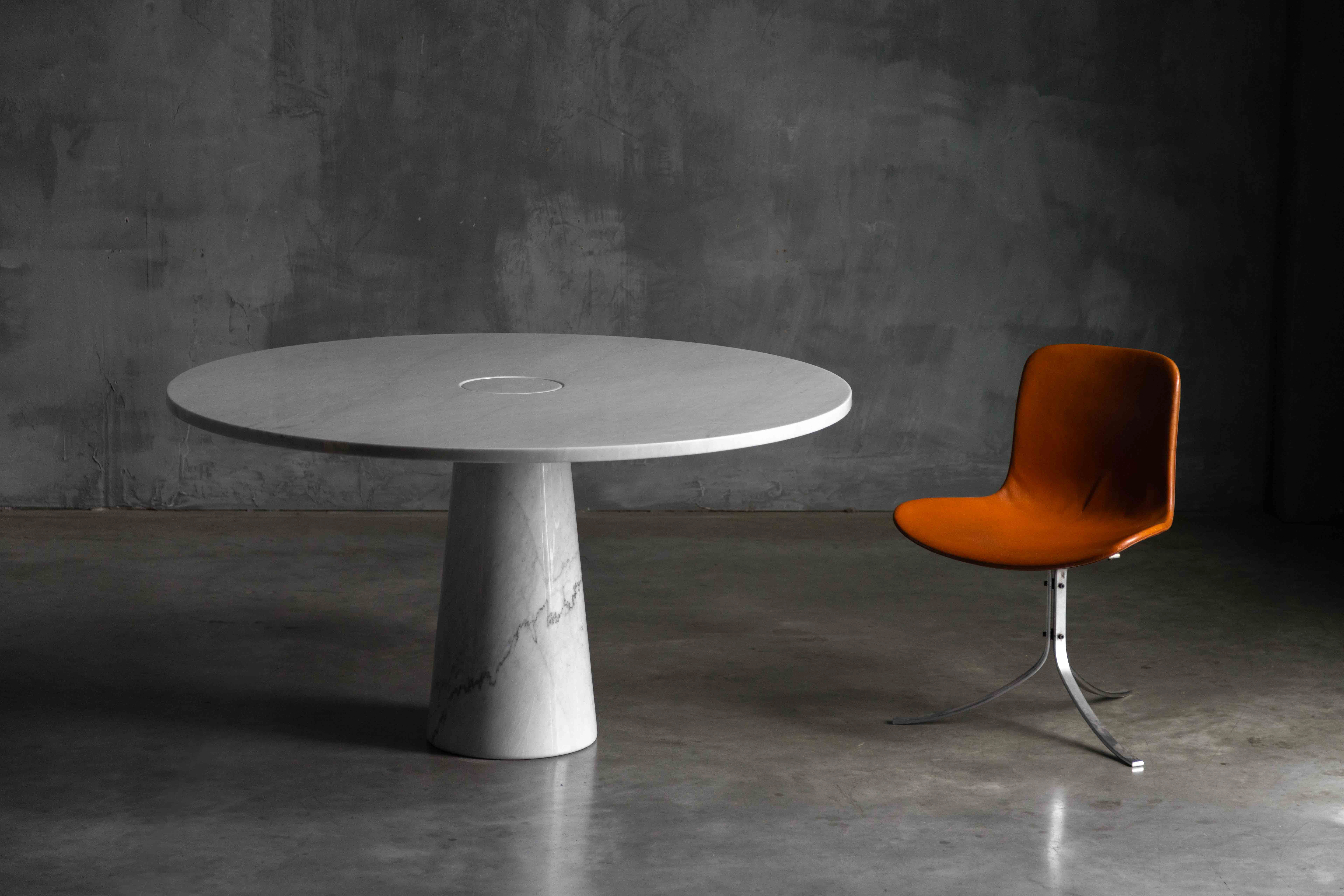 Eros White Marble Dining Table by Angelo Mangiarotti for Skipper, Italy - 1970s