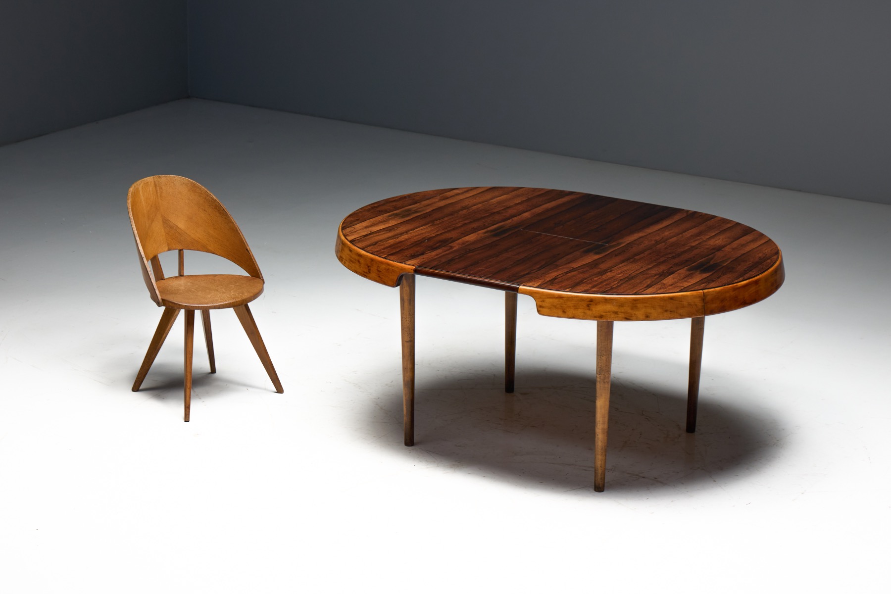 Expandable Caviuna Dining Table by Hauner Eisler, Brazil - circa 1955