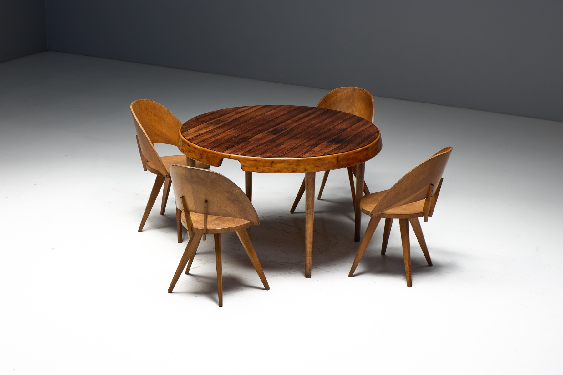 Expandable Caviuna Dining Table by Hauner Eisler, Brazil - circa 1955