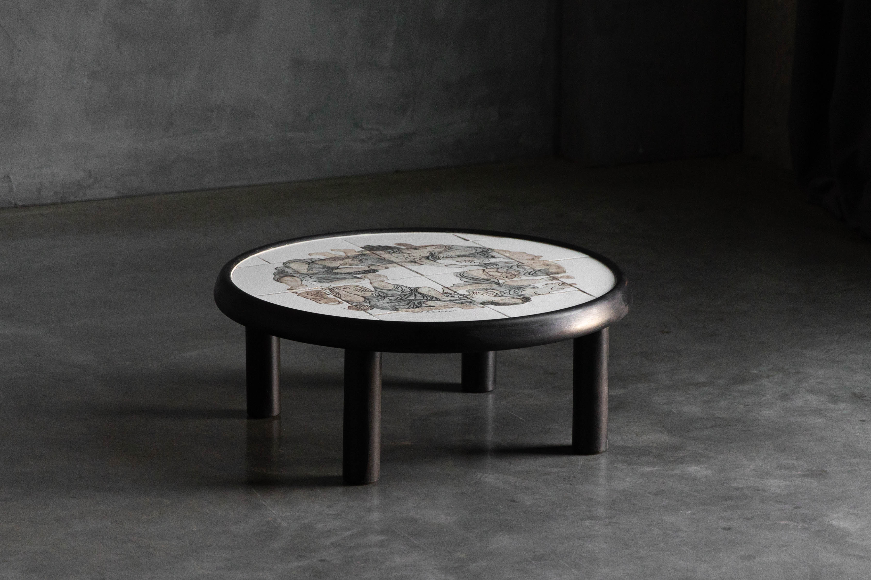 Figurative Ceramic Coffee Table by Roger Capron, France - 1960s