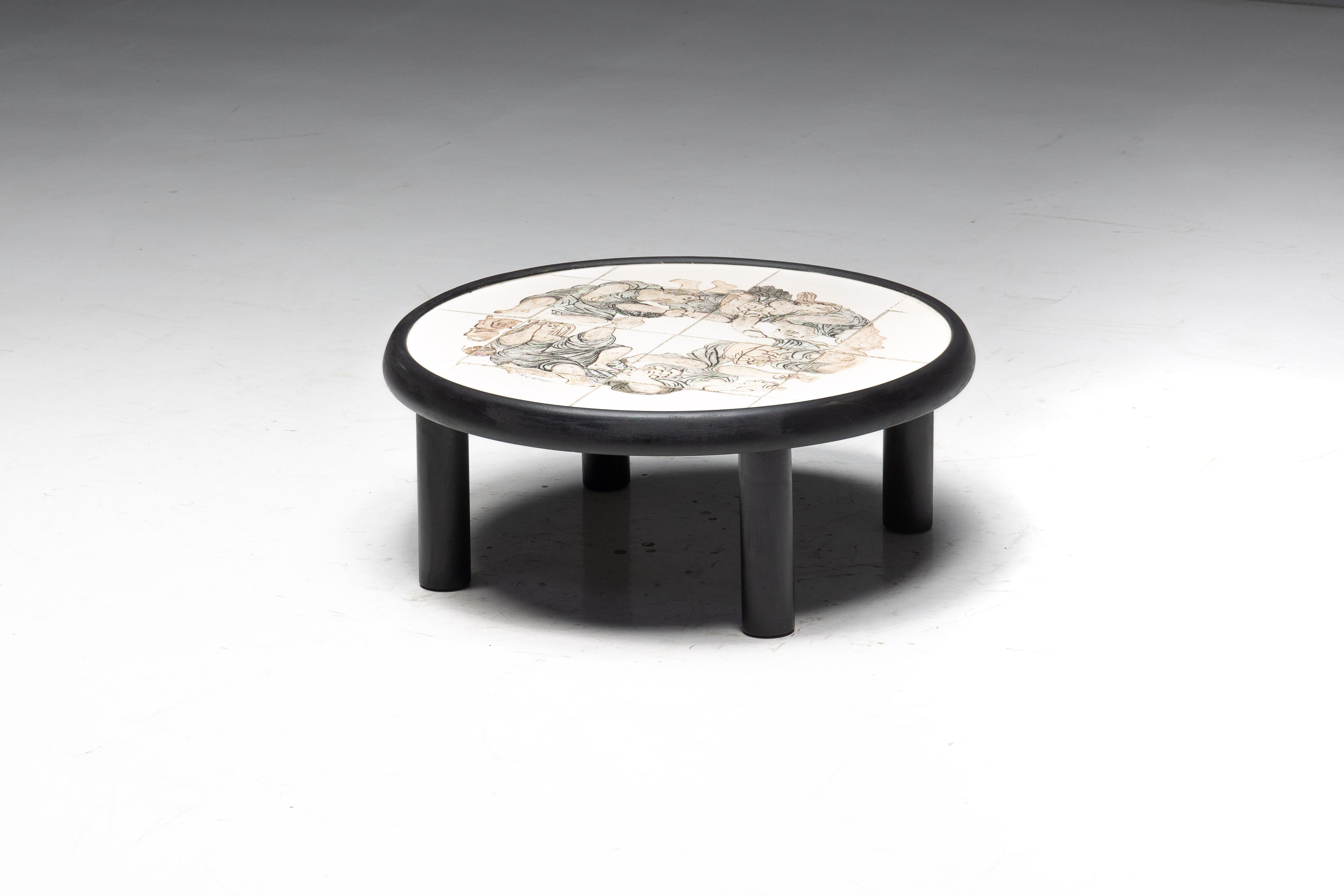Figurative Ceramic Coffee Table by Roger Capron, France - 1960s