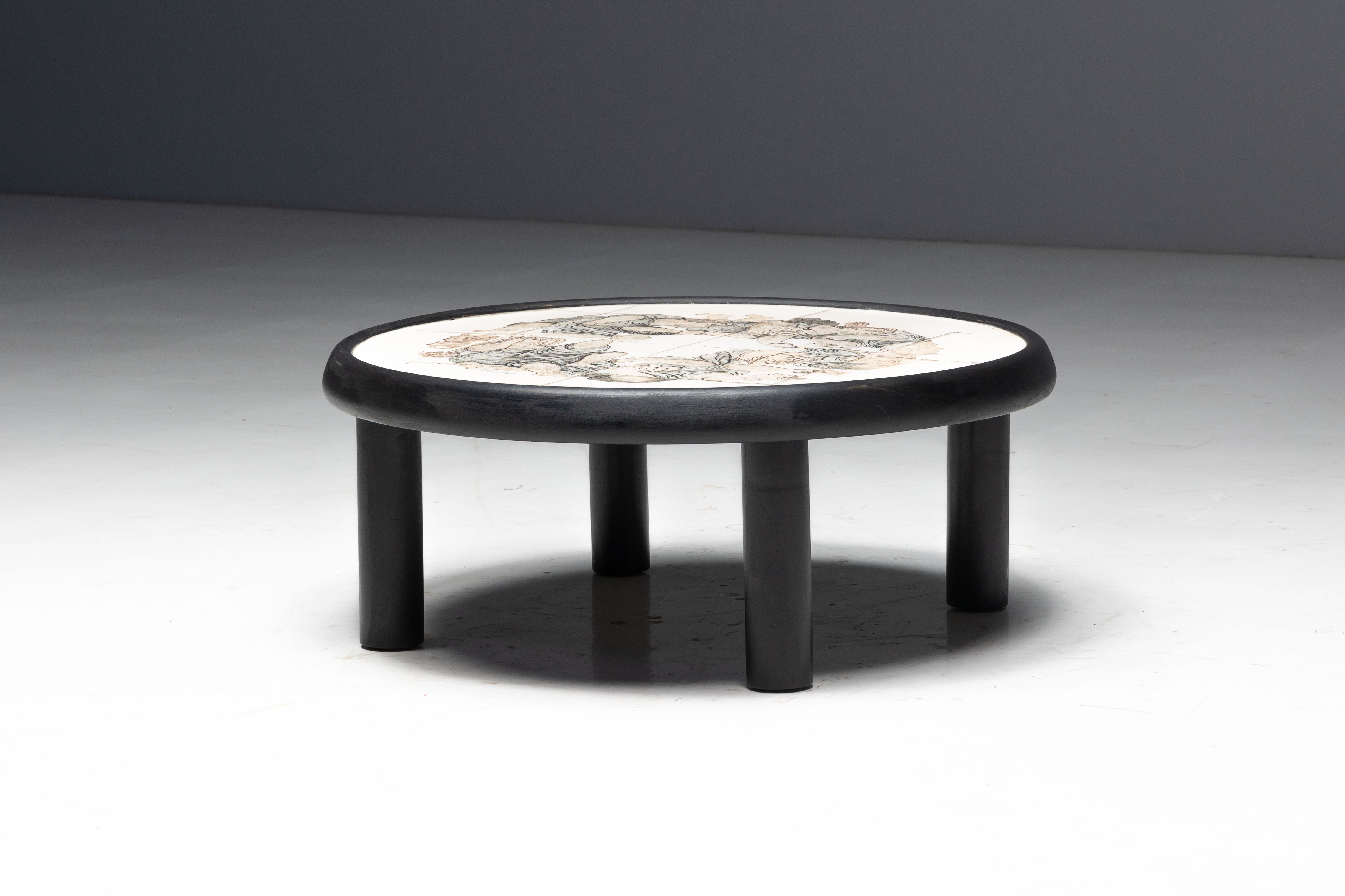 Figurative Ceramic Coffee Table by Roger Capron, France - 1960s