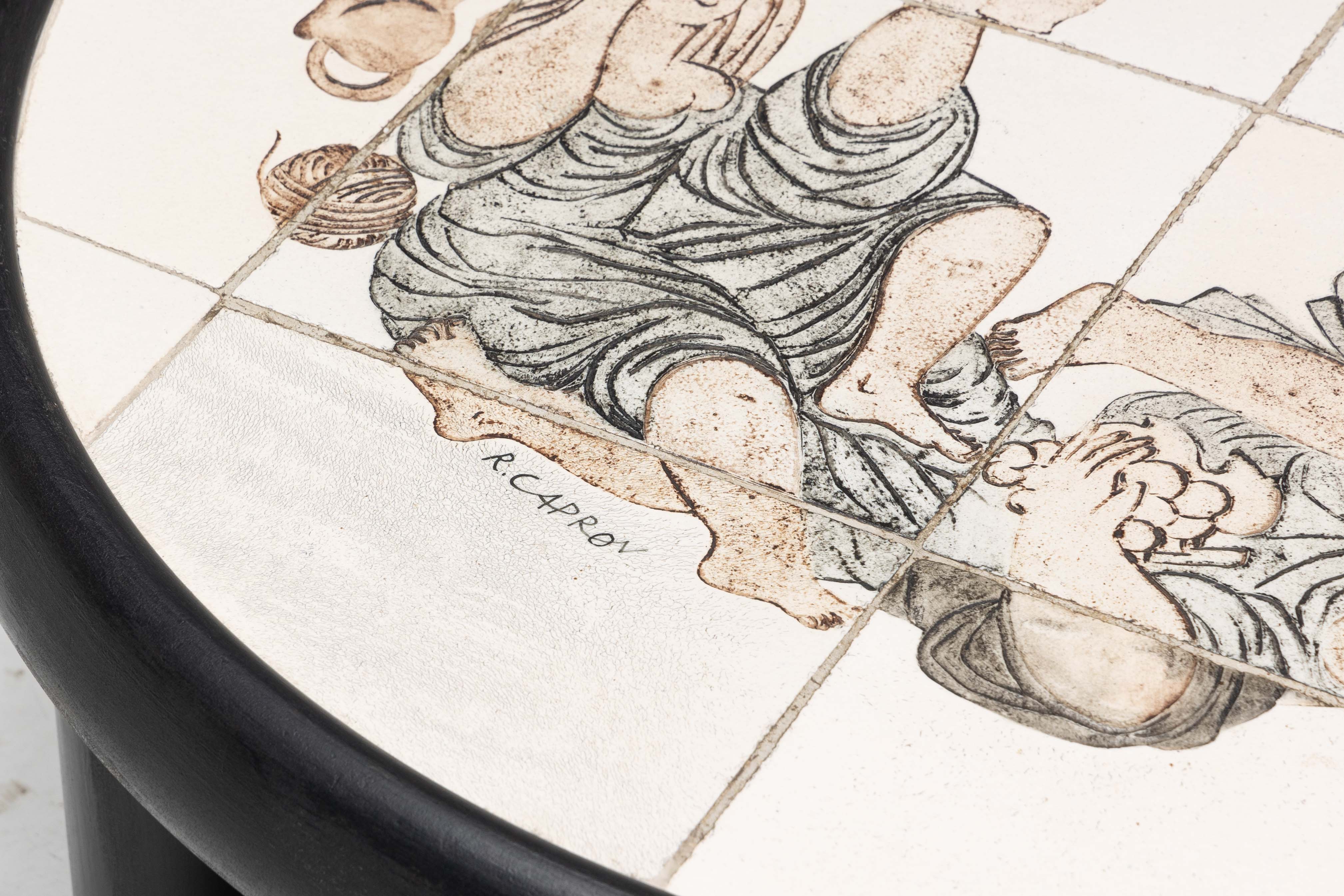 Figurative Ceramic Coffee Table by Roger Capron, France - 1960s