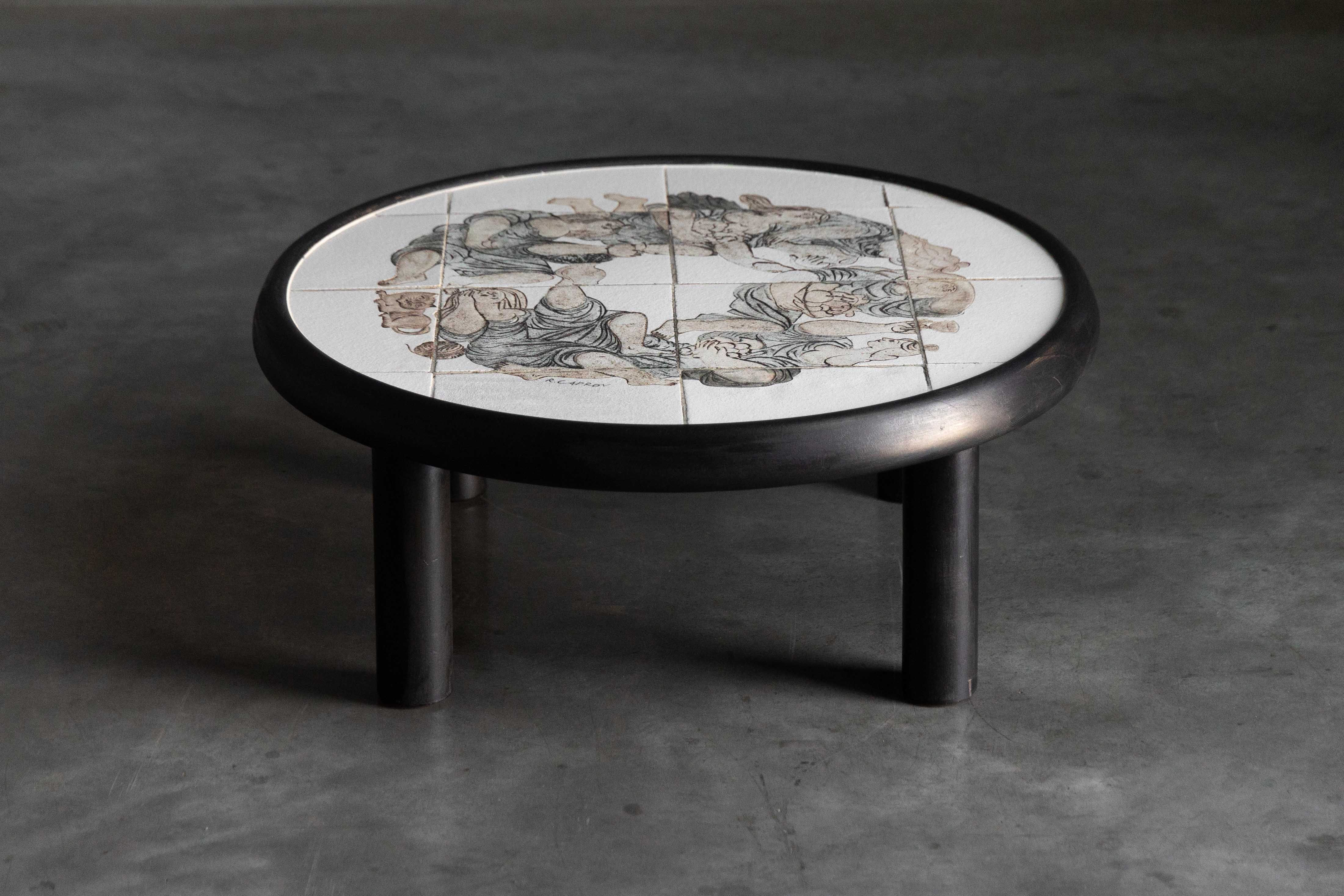 Figurative Ceramic Coffee Table by Roger Capron, France - 1960s