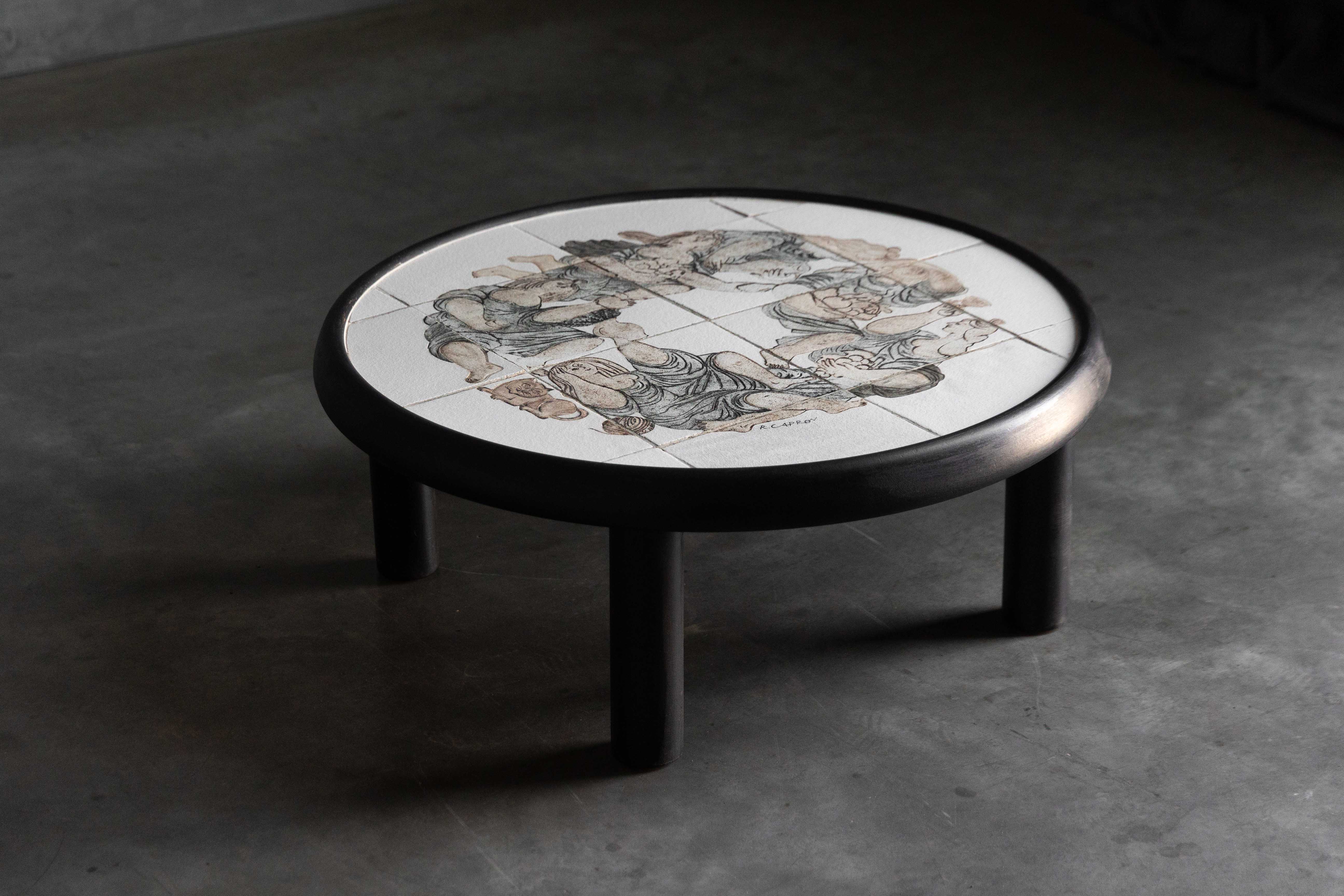 Figurative Ceramic Coffee Table by Roger Capron, France - 1960s