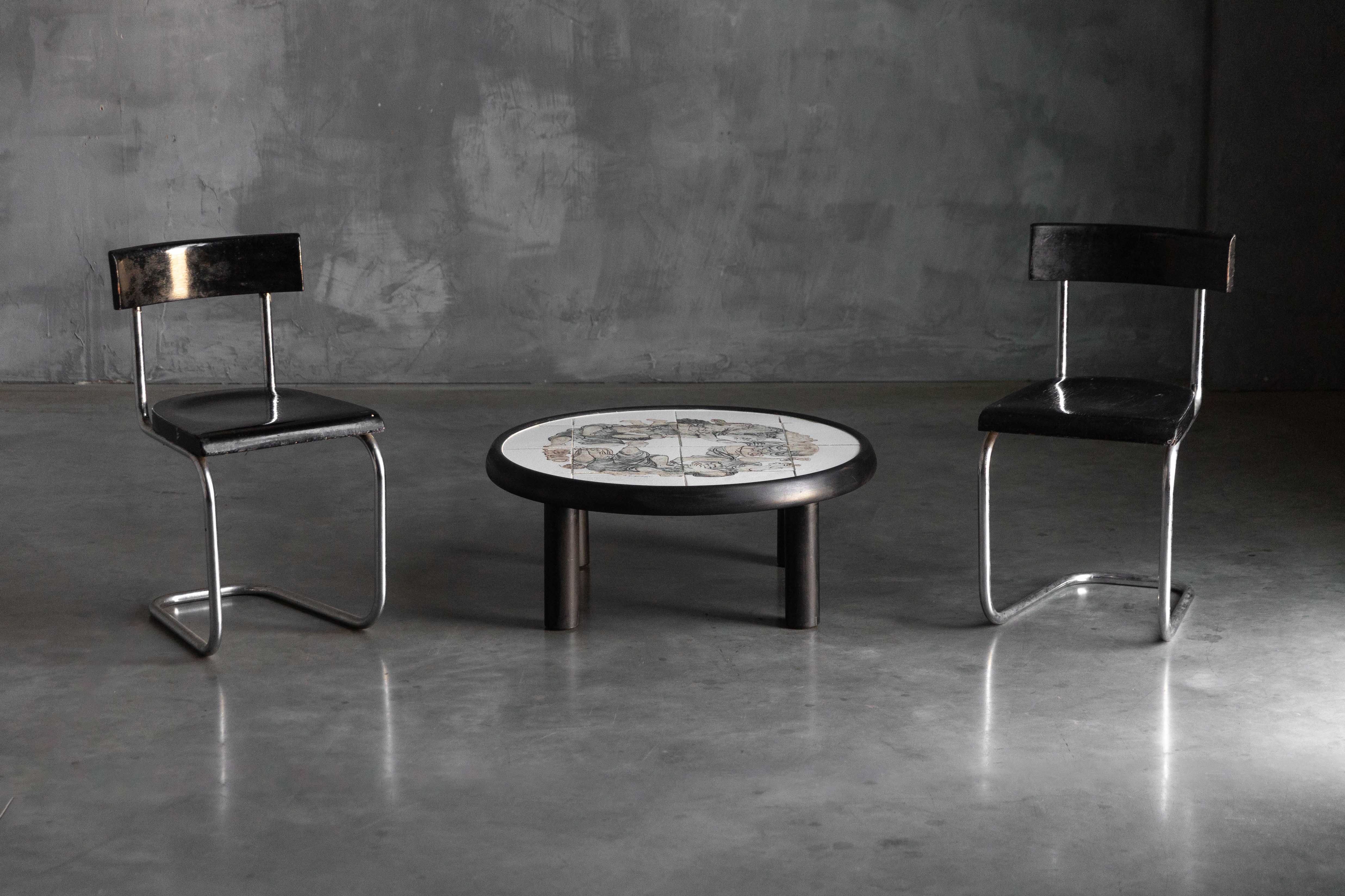 Figurative Ceramic Coffee Table by Roger Capron, France - 1960s
