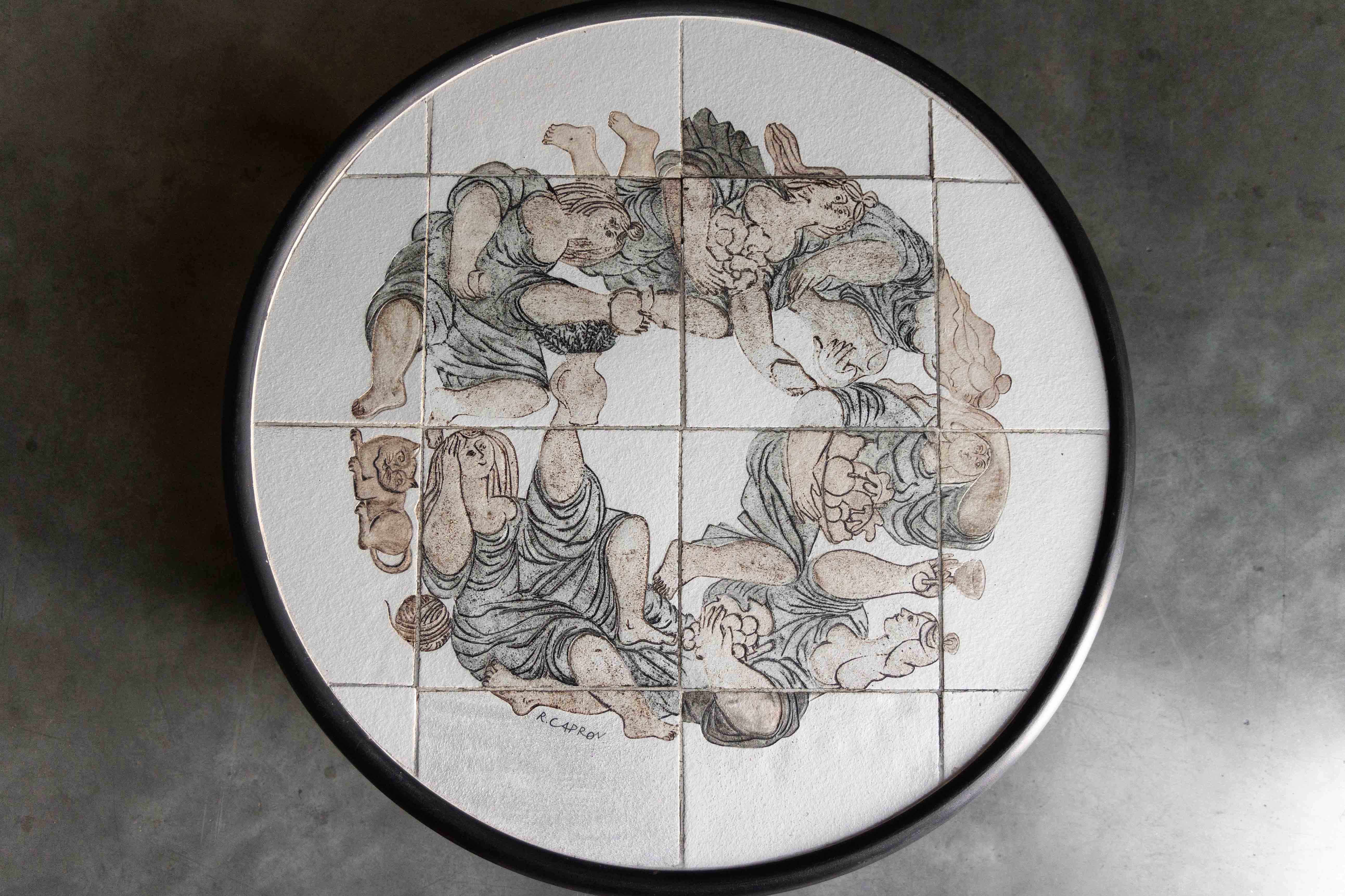 Figurative Ceramic Coffee Table by Roger Capron, France - 1960s
