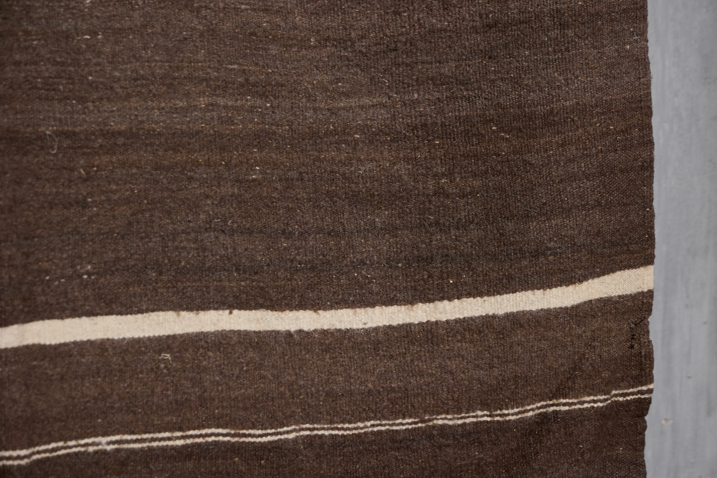 Flat-Woven Wool Rug in Brown Tones, Morocco - Circa 1950