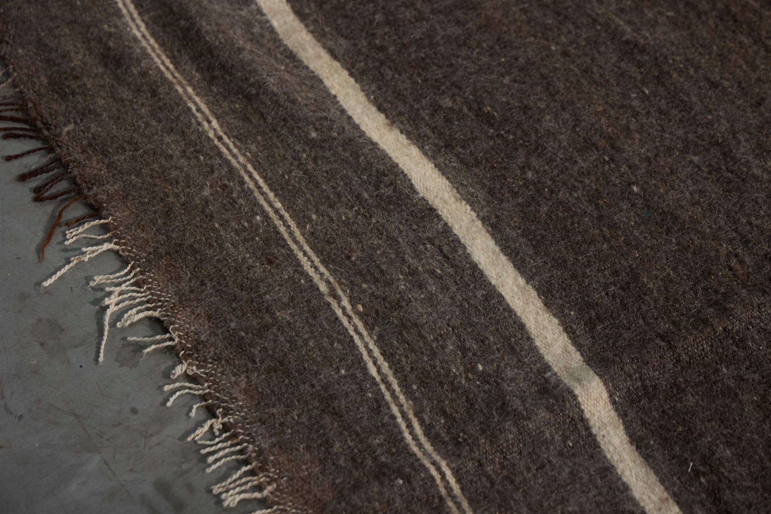 Flat-Woven Wool Rug in Brown Tones, Morocco - Circa 1950
