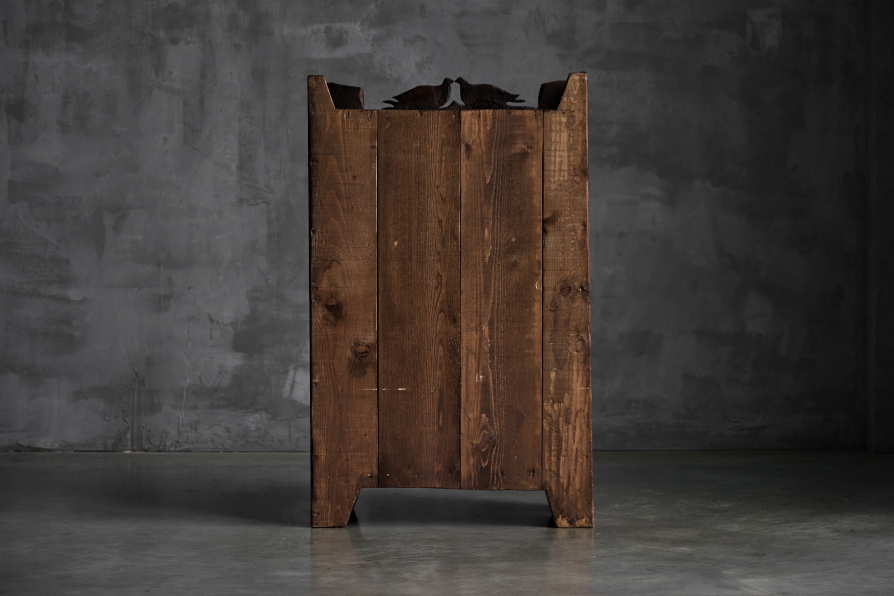 Folk Art Rustic Chestnut Cabinet, France - 1800s