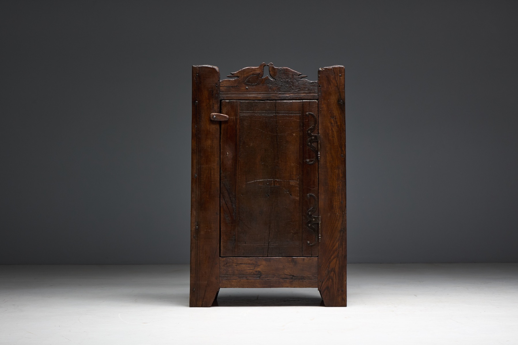 Folk Art Rustic Chestnut Cabinet, France - 1800s