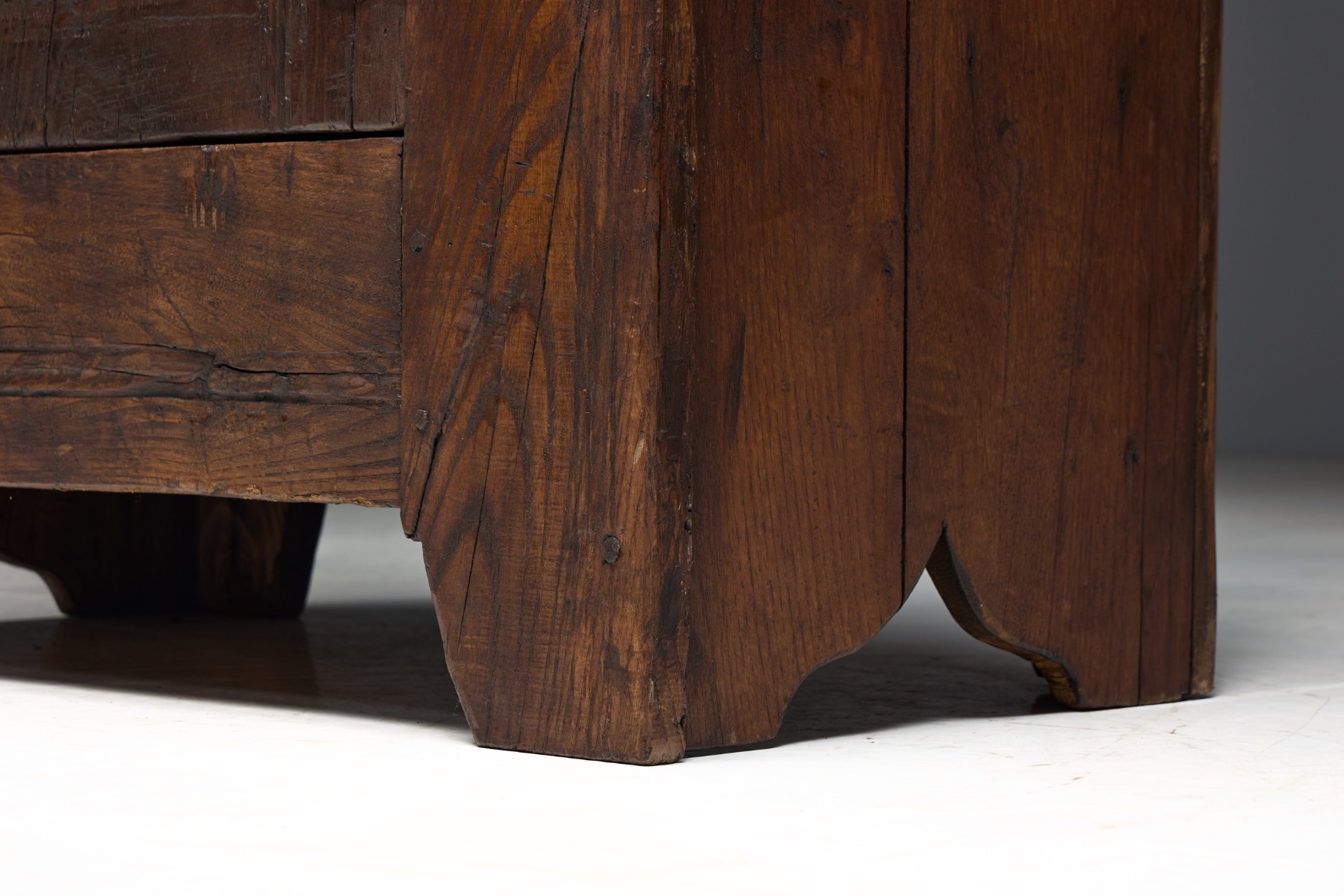 Folk Art Rustic Chestnut Cabinet, France - 1800s