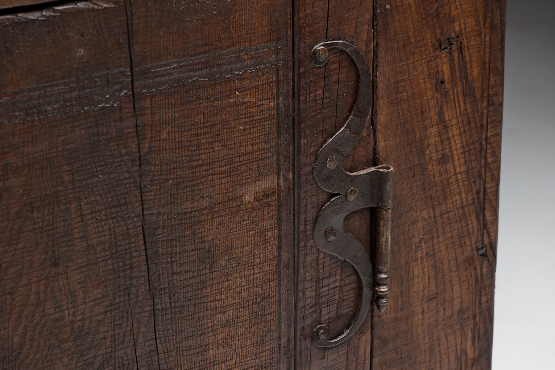 Folk Art Rustic Chestnut Cabinet, France - 1800s