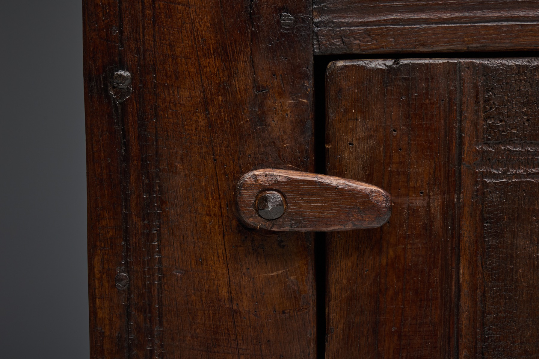 Folk Art Rustic Chestnut Cabinet, France - 1800s