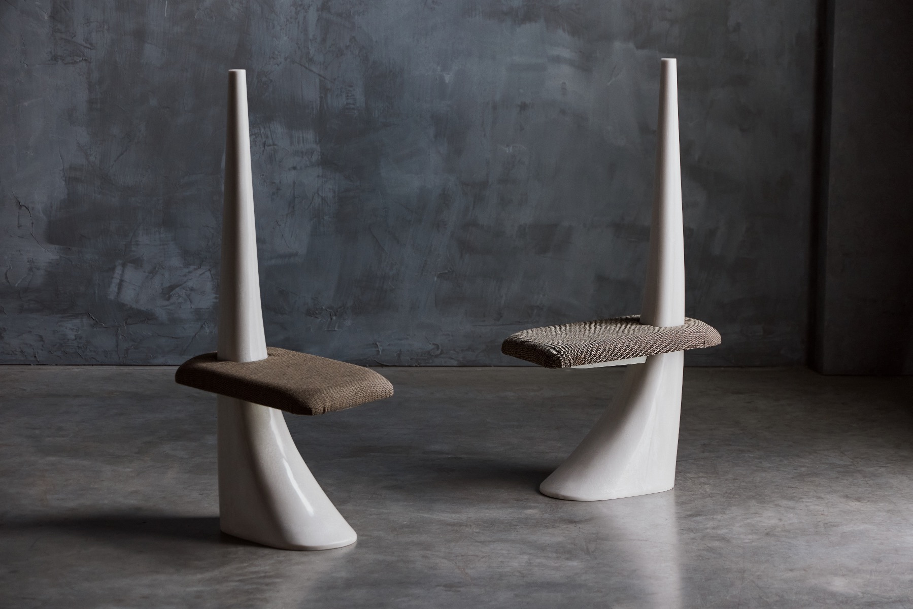 French Sculptural Fibreglass Side Chairs - 1960s