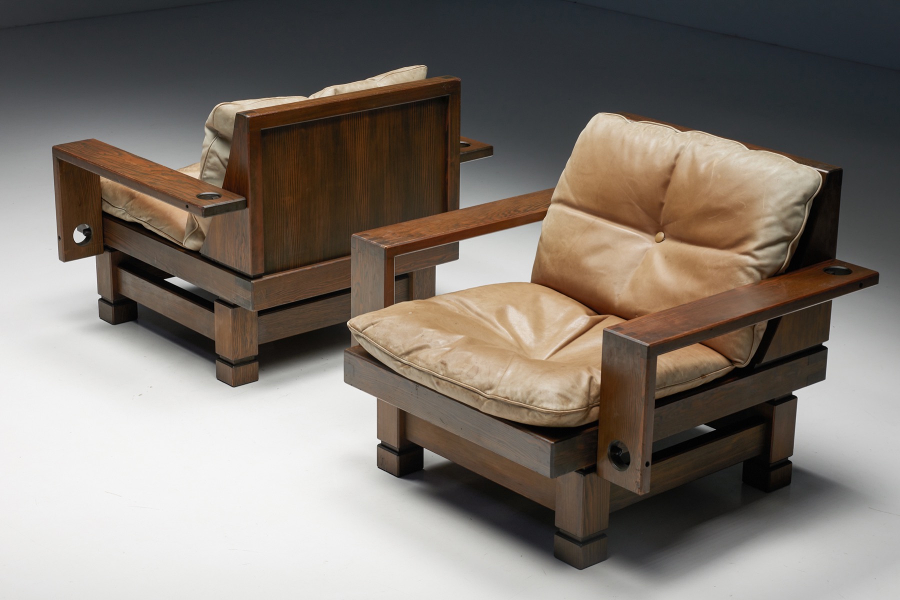 Pair of French Club Chairs - 1960's