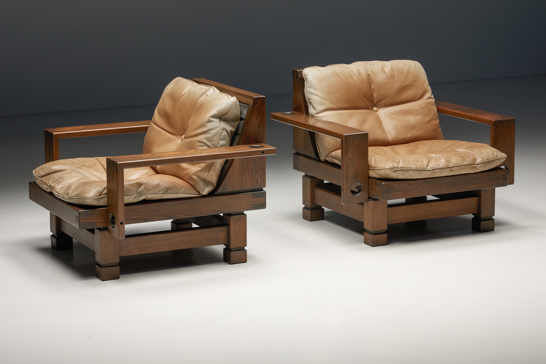 Pair of French Club Chairs - 1960's