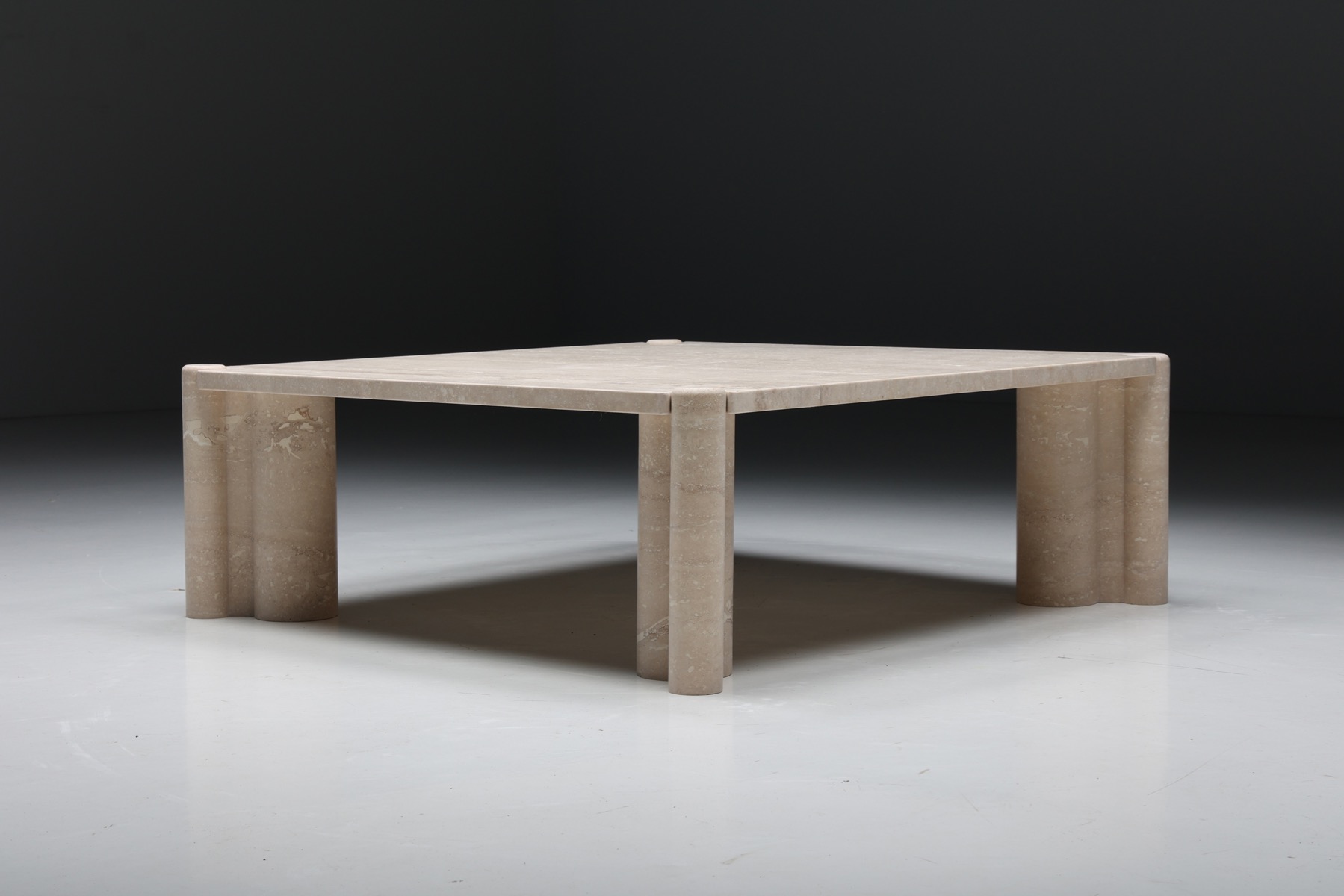 Gae Aulenti Jumbo Travertine Square Coffee Table - 1960's