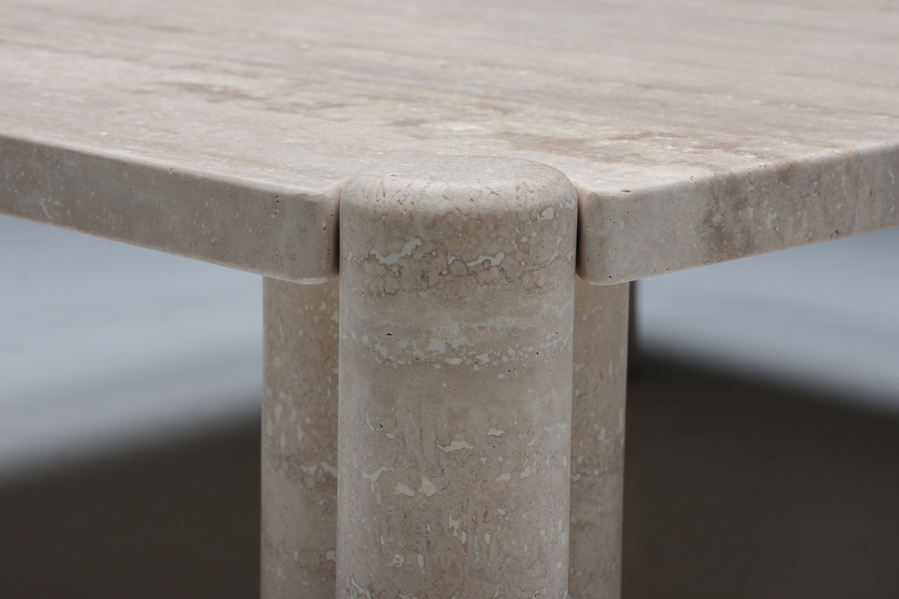 Gae Aulenti Jumbo Travertine Square Coffee Table - 1960's