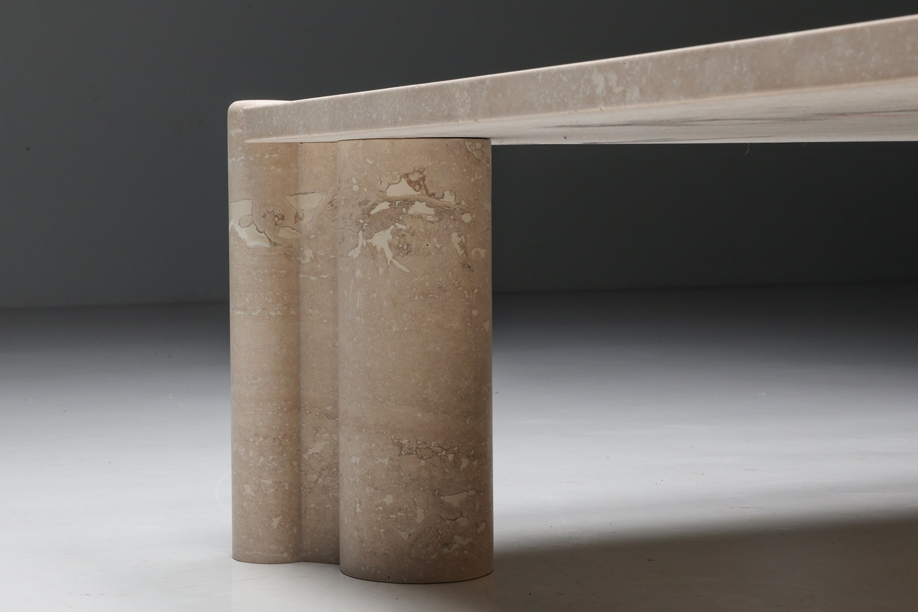 Gae Aulenti Jumbo Travertine Square Coffee Table - 1960's