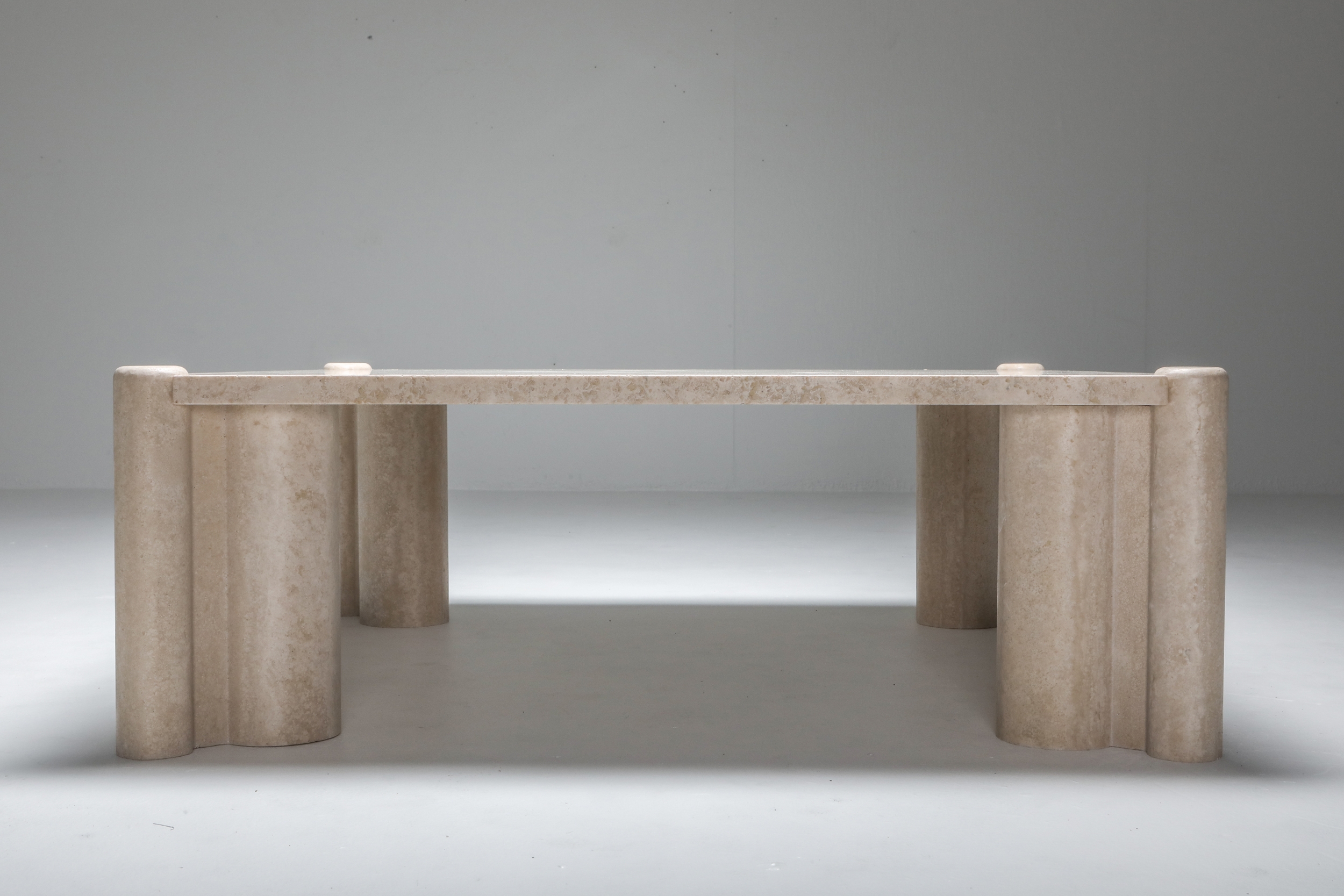 Gae Aulenti Jumbo Travertine Square Coffee Table - 1960's