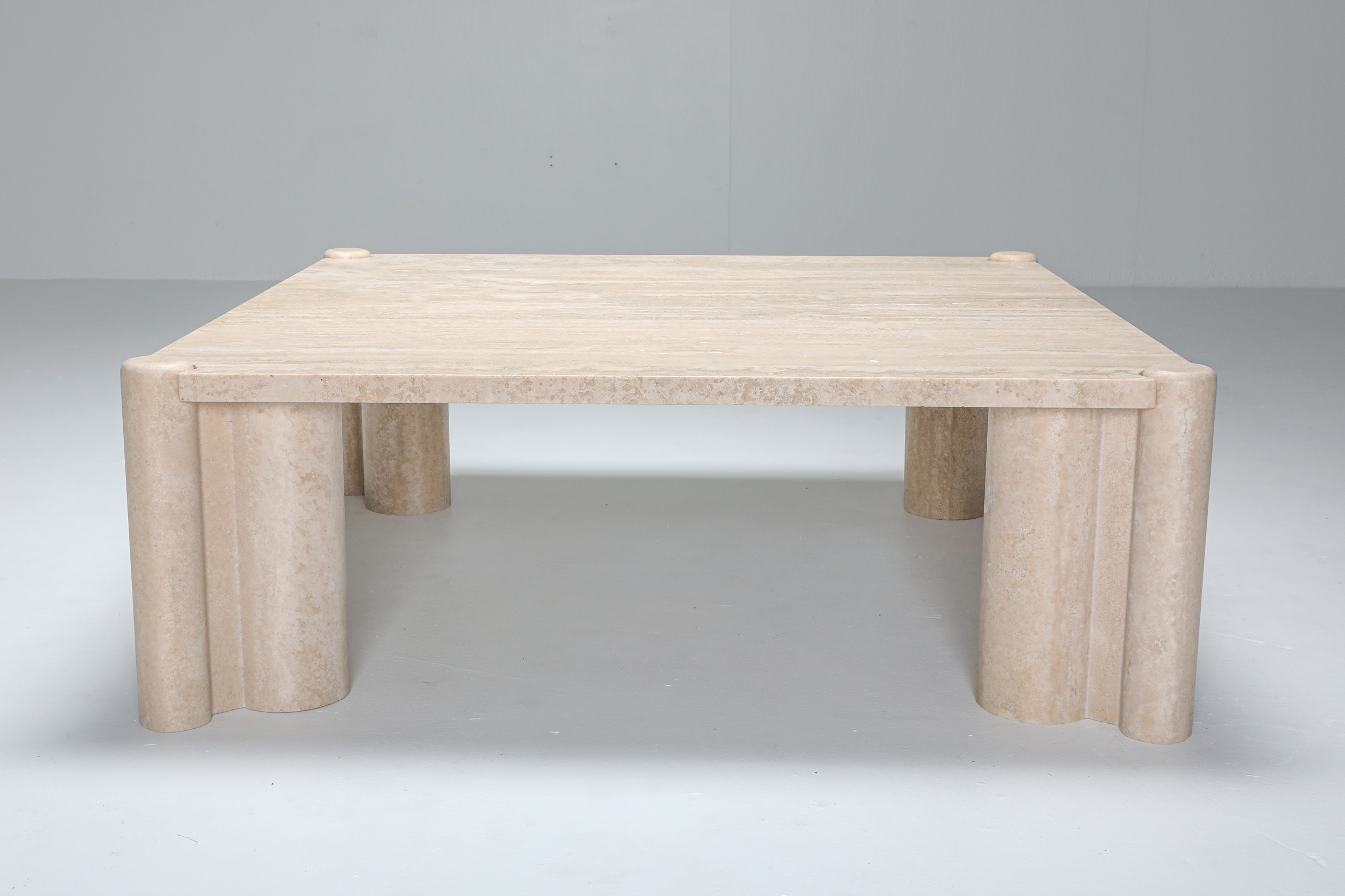 Gae Aulenti Jumbo Travertine Square Coffee Table - 1960's