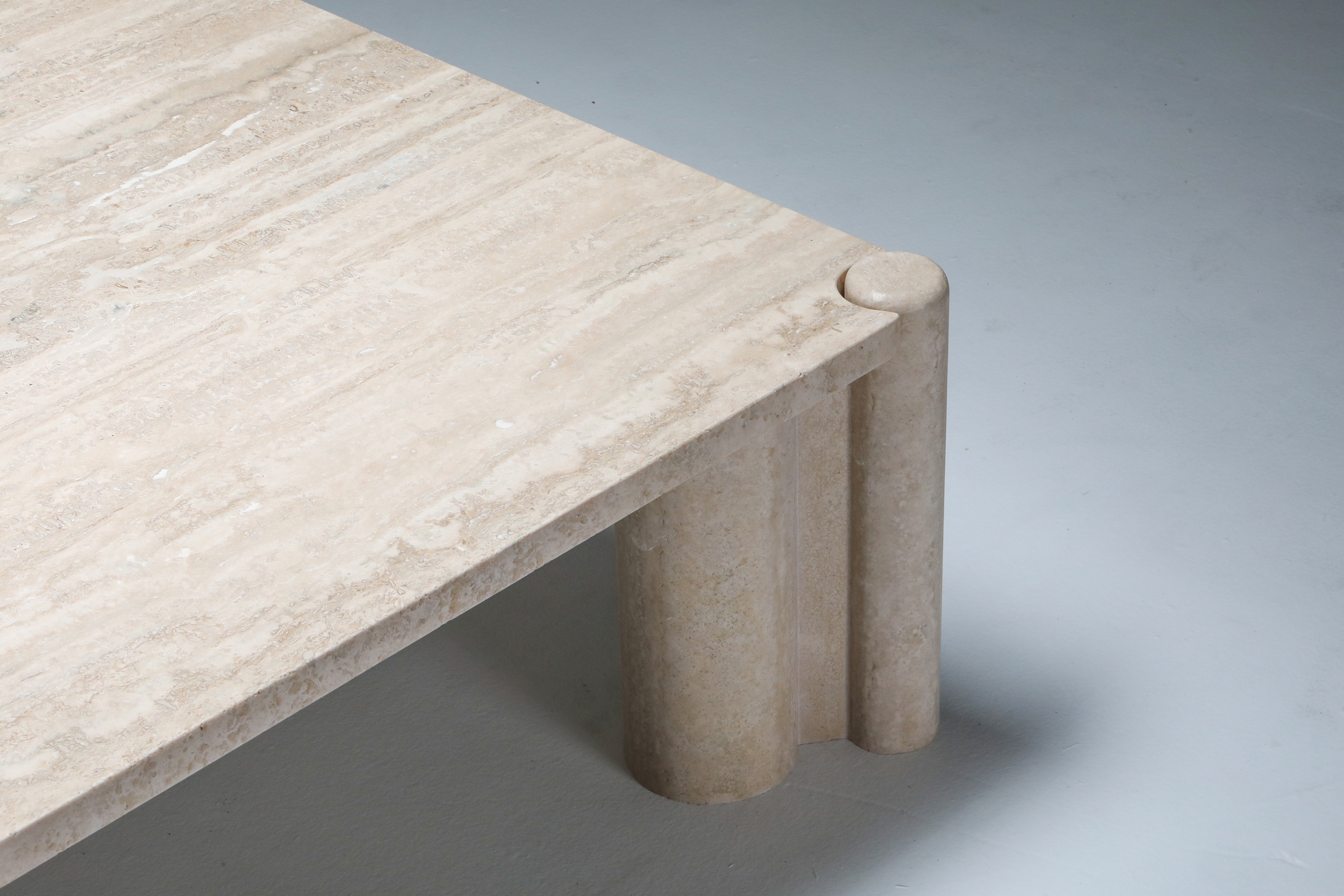 Gae Aulenti Jumbo Travertine Square Coffee Table - 1960's