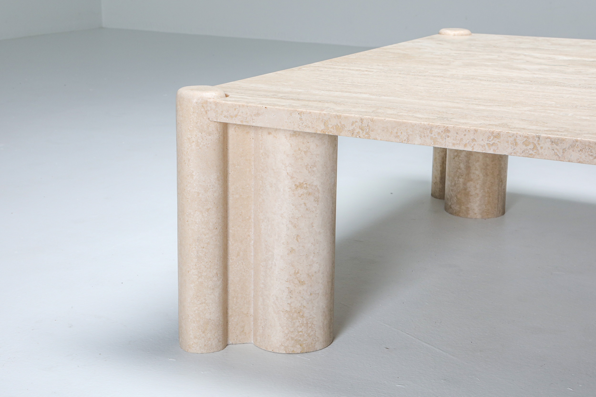 Gae Aulenti Jumbo Travertine Square Coffee Table - 1960's