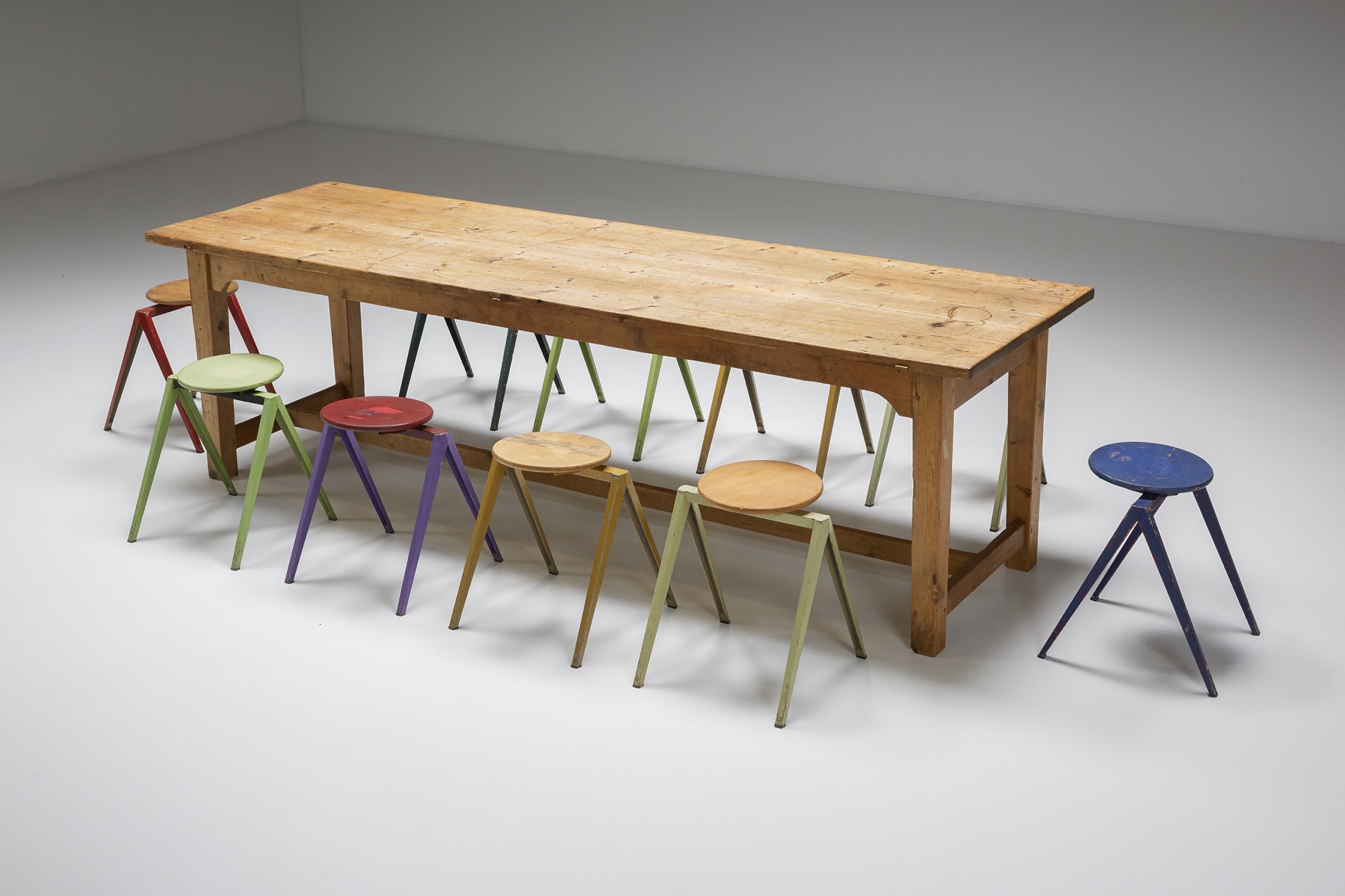 Galvanitas Low Stools Prouve Style - 1970's