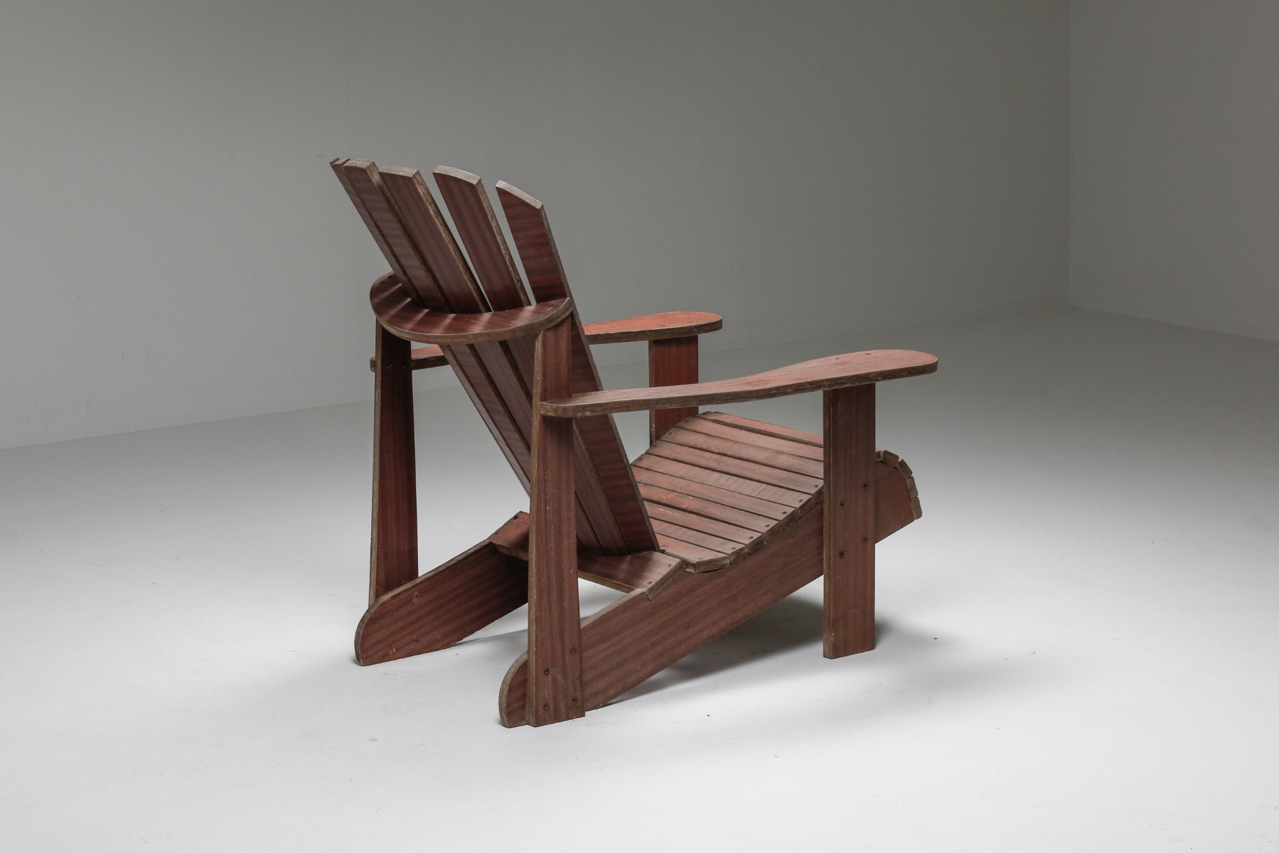 Set Of Hand-crafted Garden Adirondack lounge chairs - 1940s