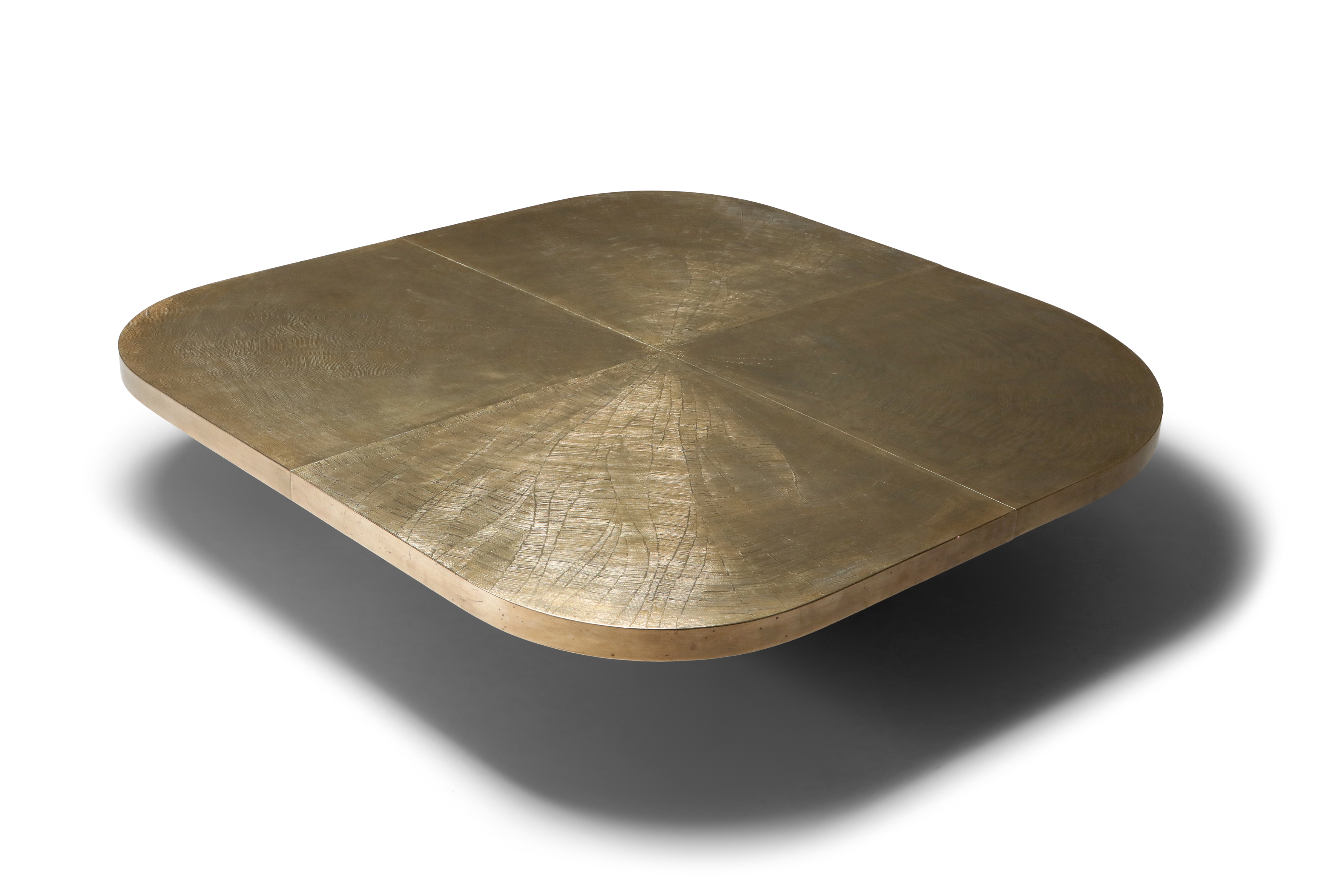 George Matthias XL brass etched table - 1970's