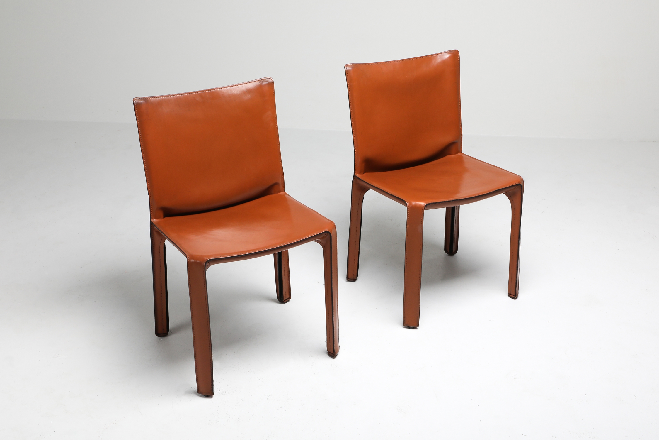 Mario Bellini's CAB Chair in Cognac Leather For Cassina - 1970s