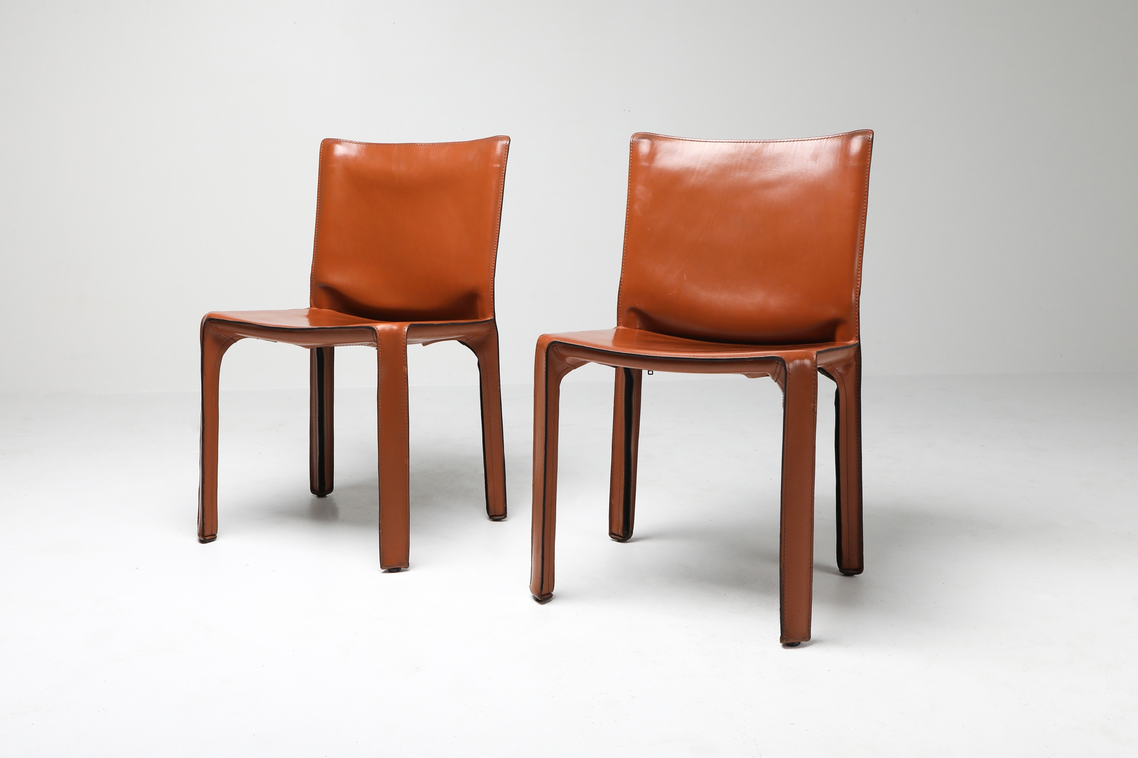 Mario Bellini's CAB Chair in Cognac Leather For Cassina - 1970s