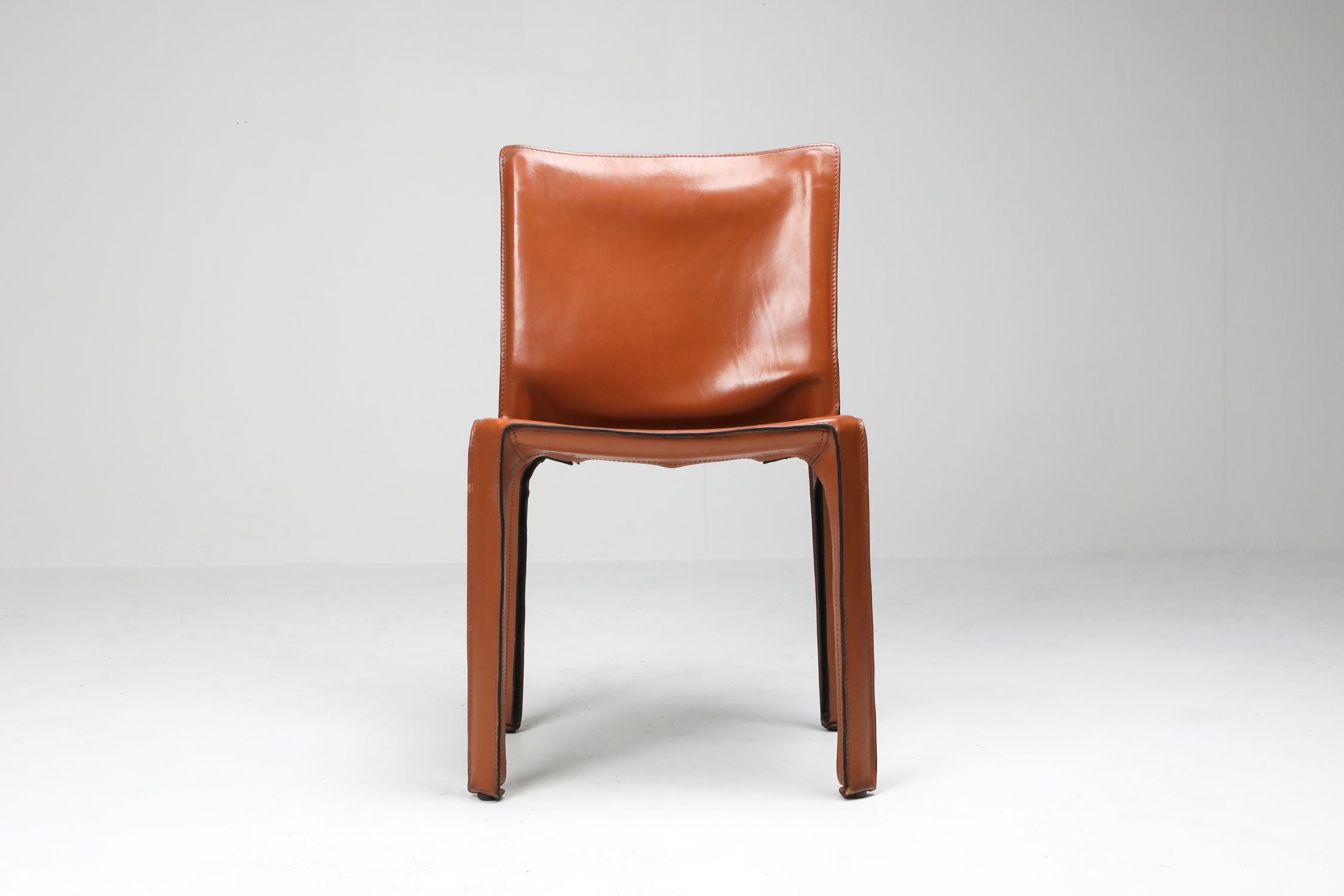 Mario Bellini's CAB Chair in Cognac Leather For Cassina - 1970s