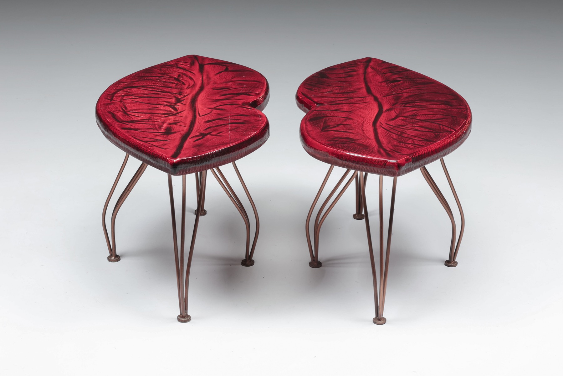 Gina Beavers Style Post-Modern Lips Side-tables Late 20th Century